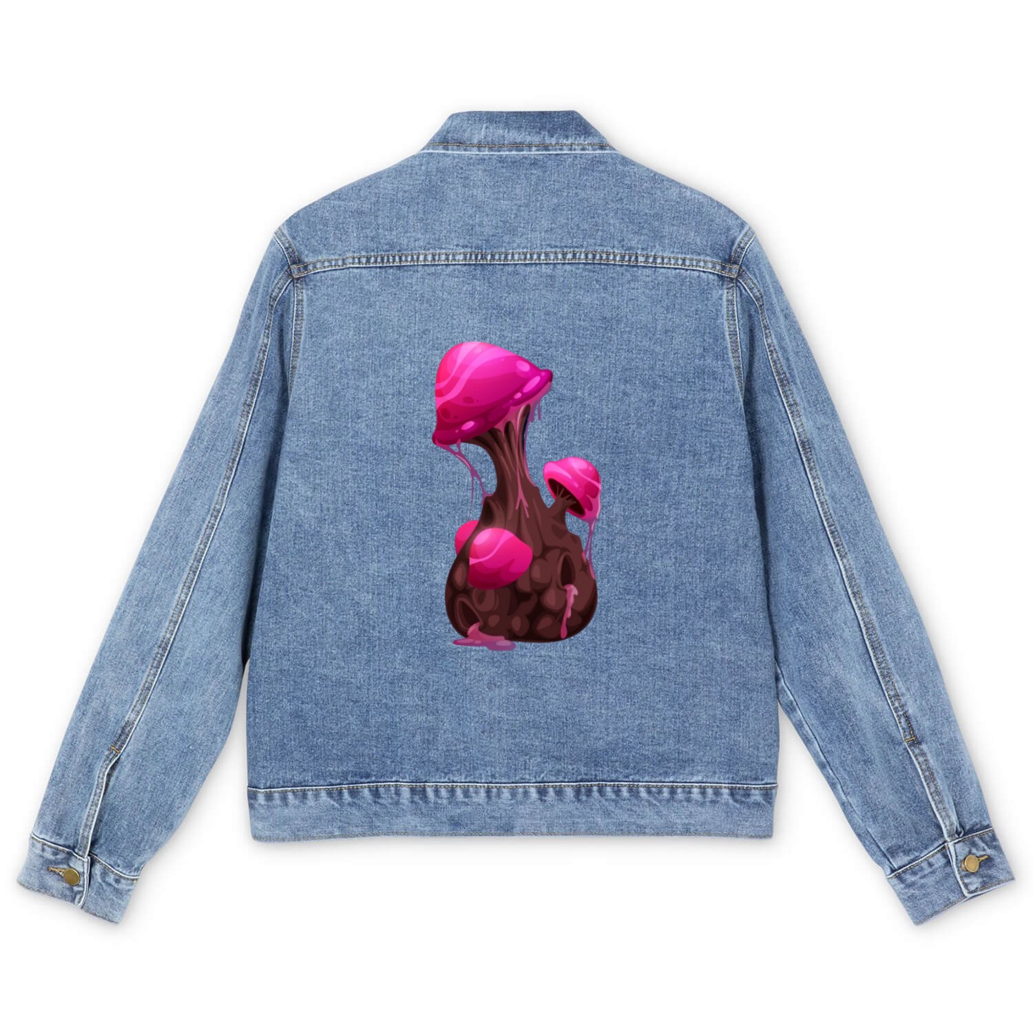 Pink Mushroom Men's Denim Jackets