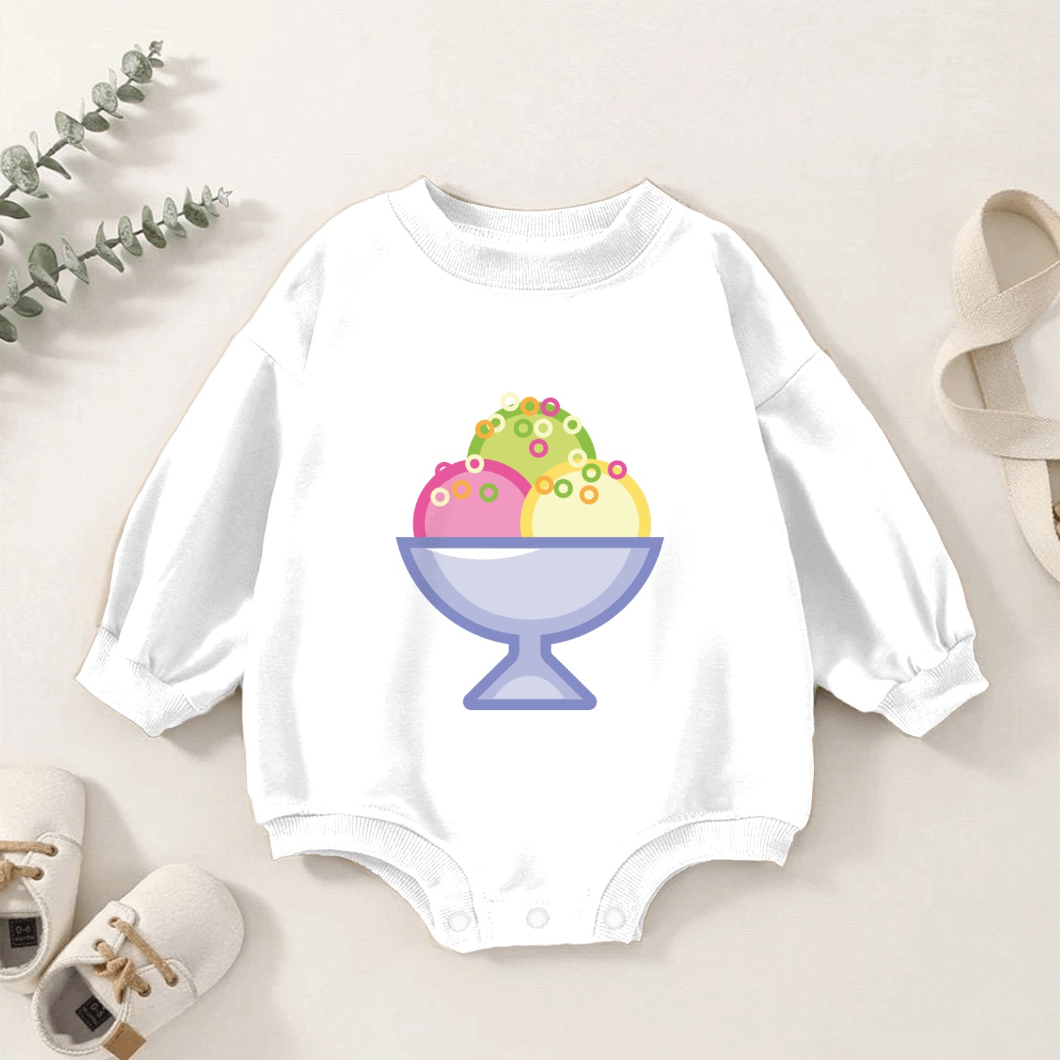 Ice Cream Sundae Baby Romper Sweatshirts