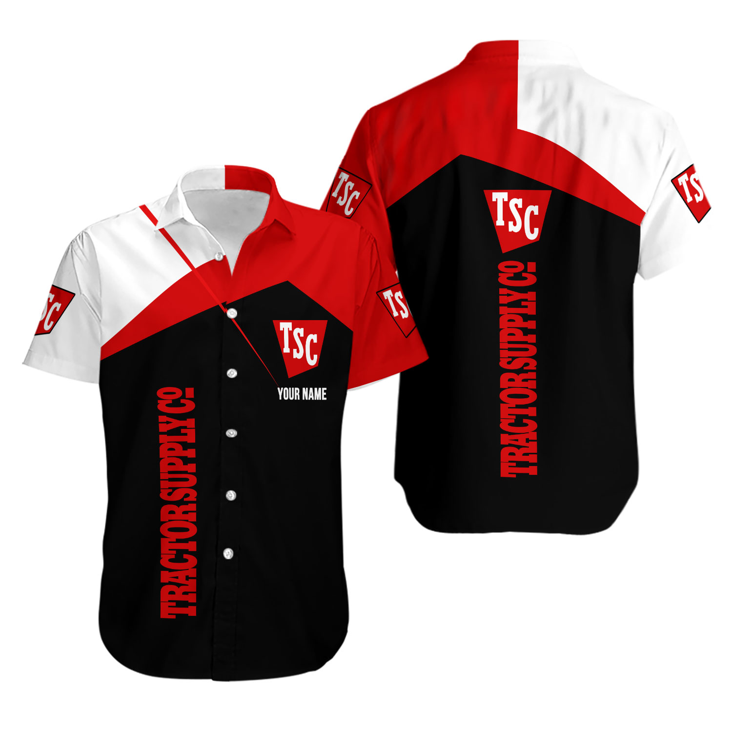 Custom Name 3D Hawaiian Shirt for Men with Tractor Supply Co Style 4 Logo