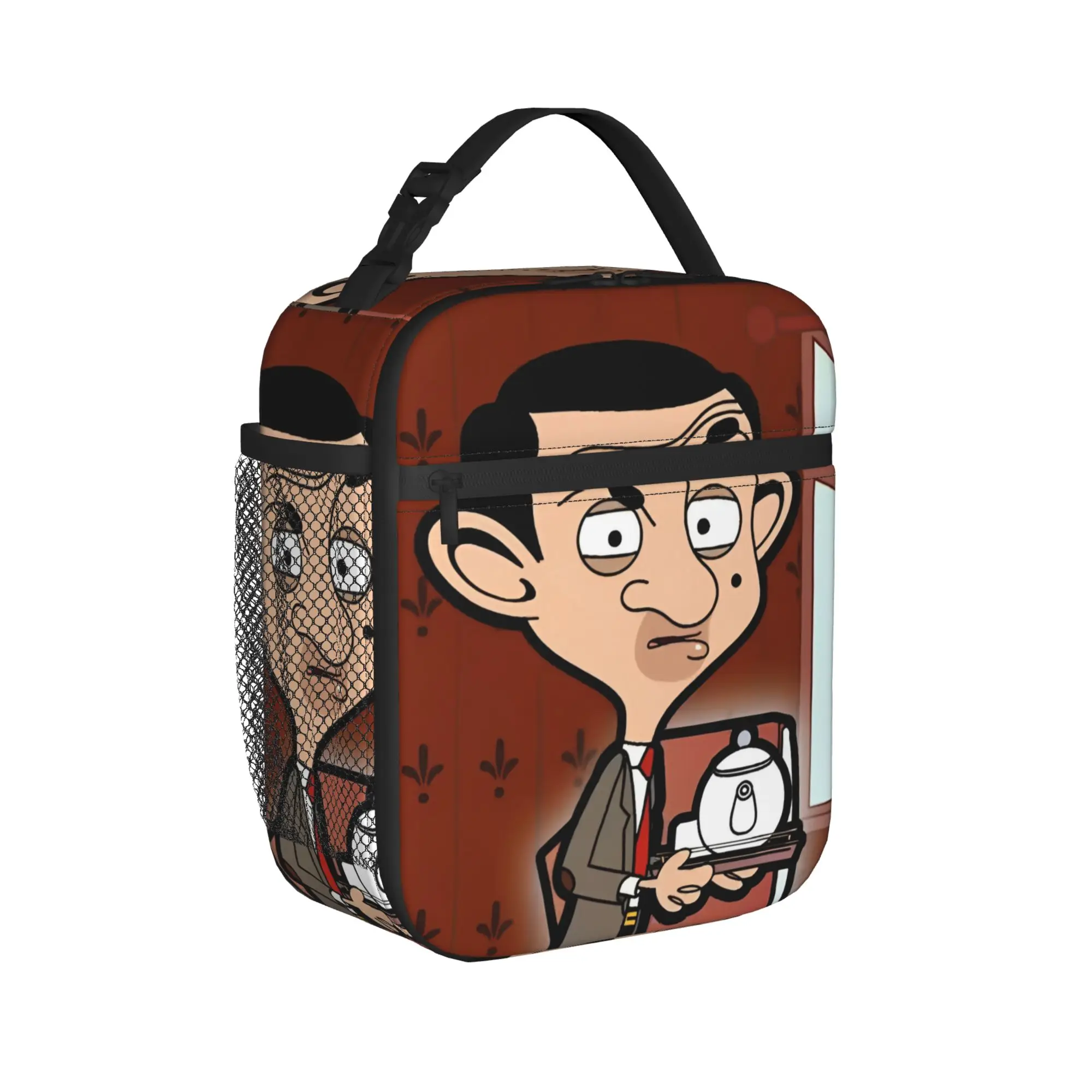 Mr Bean Insulated Lunch Bags Cooler Bag Reusable,Meal Container Rowan Atkinson High Capacity Tote Lunch Box Beach Travel