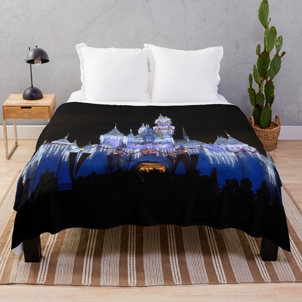 Christmas Castle - Photograph of Holiday Magic Throw Blanket