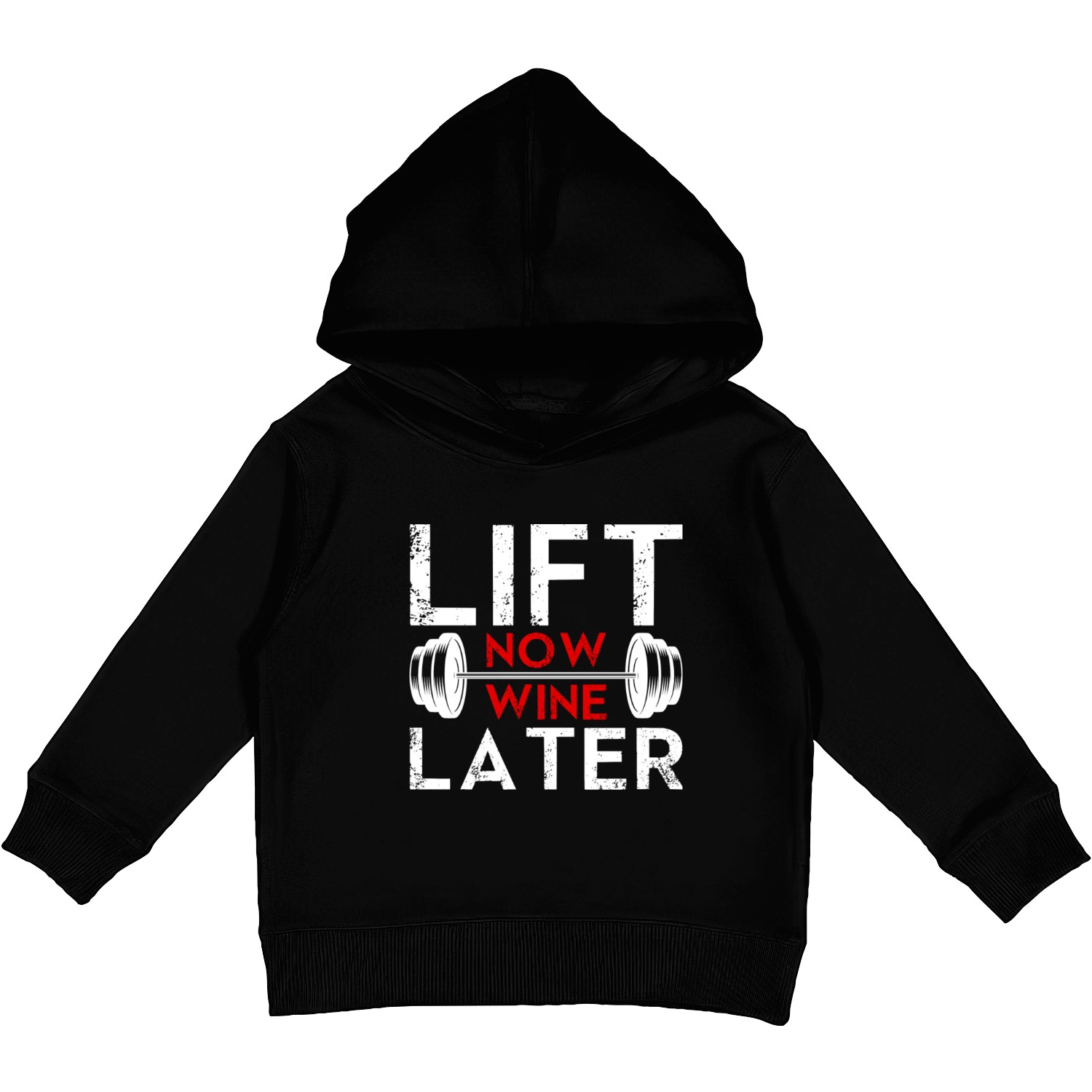 Lift Now Wine Later Bodybuilding Weight Training Kids Pullover Hoodies