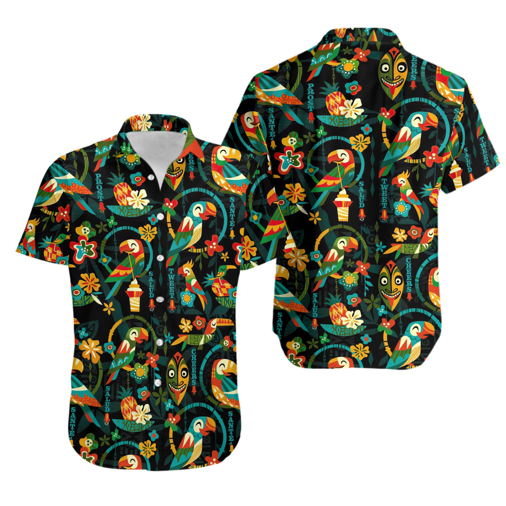 Native Tiki Tiki Parrot Hawaiian Shirt