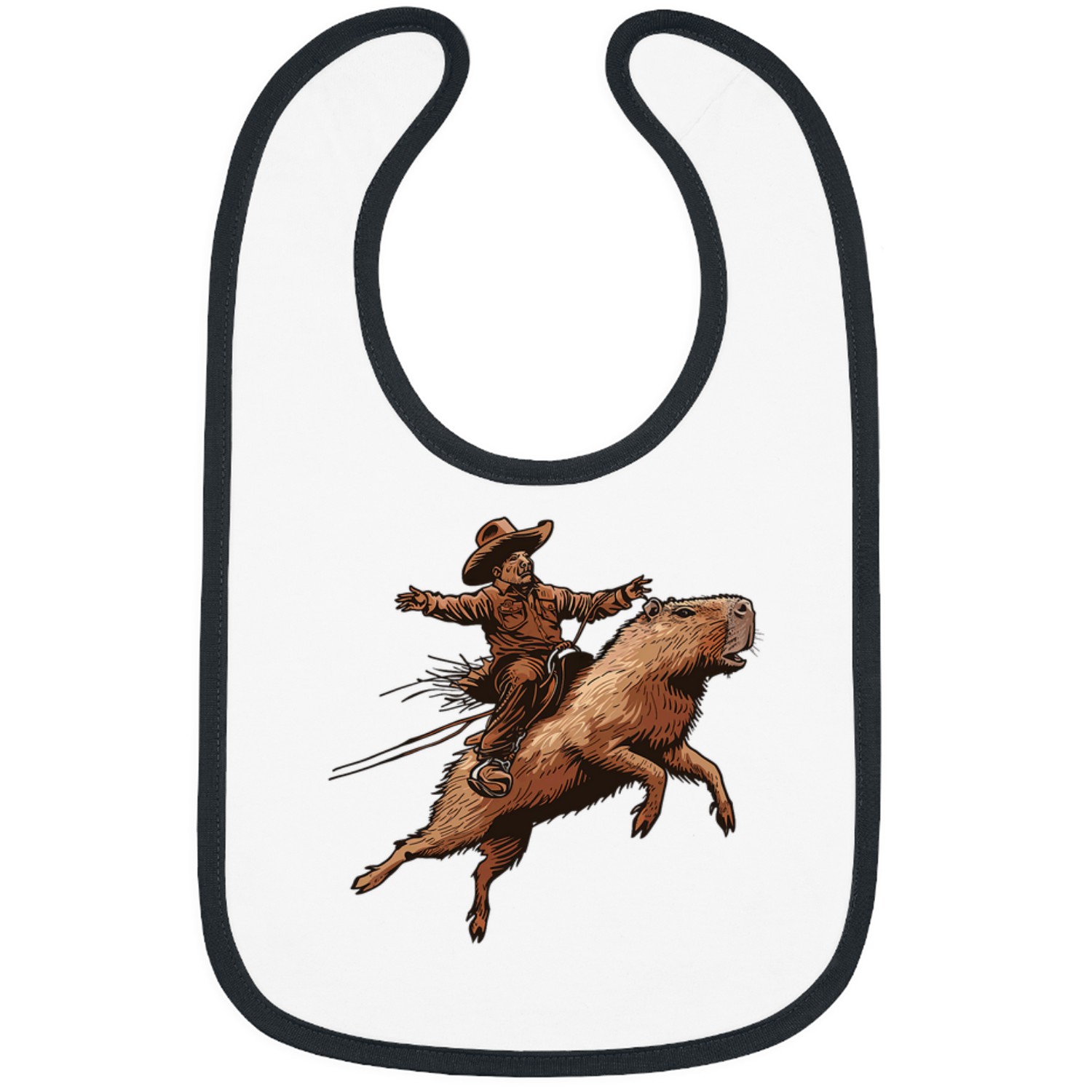 capybaras Pet Doing Bareback Bronc Riding 1 Bibs