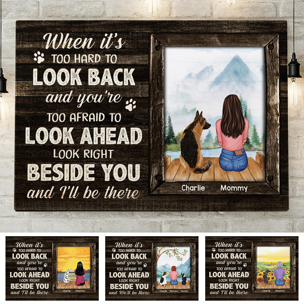Look Right Beside You And We'll Be There - Personalized Horizontal Canvas