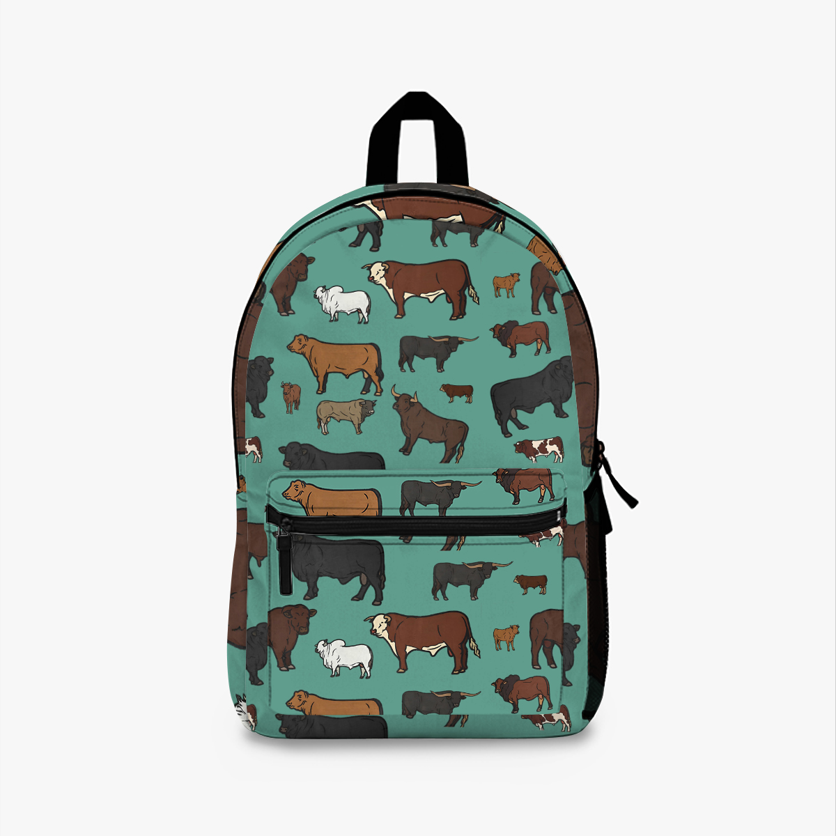 Teal Bull Backpack, Animal Backpack, Back to School Gift