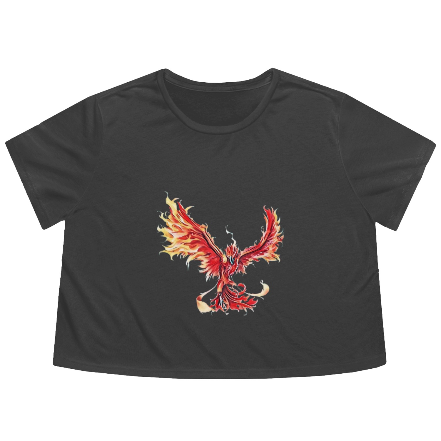 Phoenix From The Ashes Mythical Fire Bird Phoenix Flowy Cropped Tees
