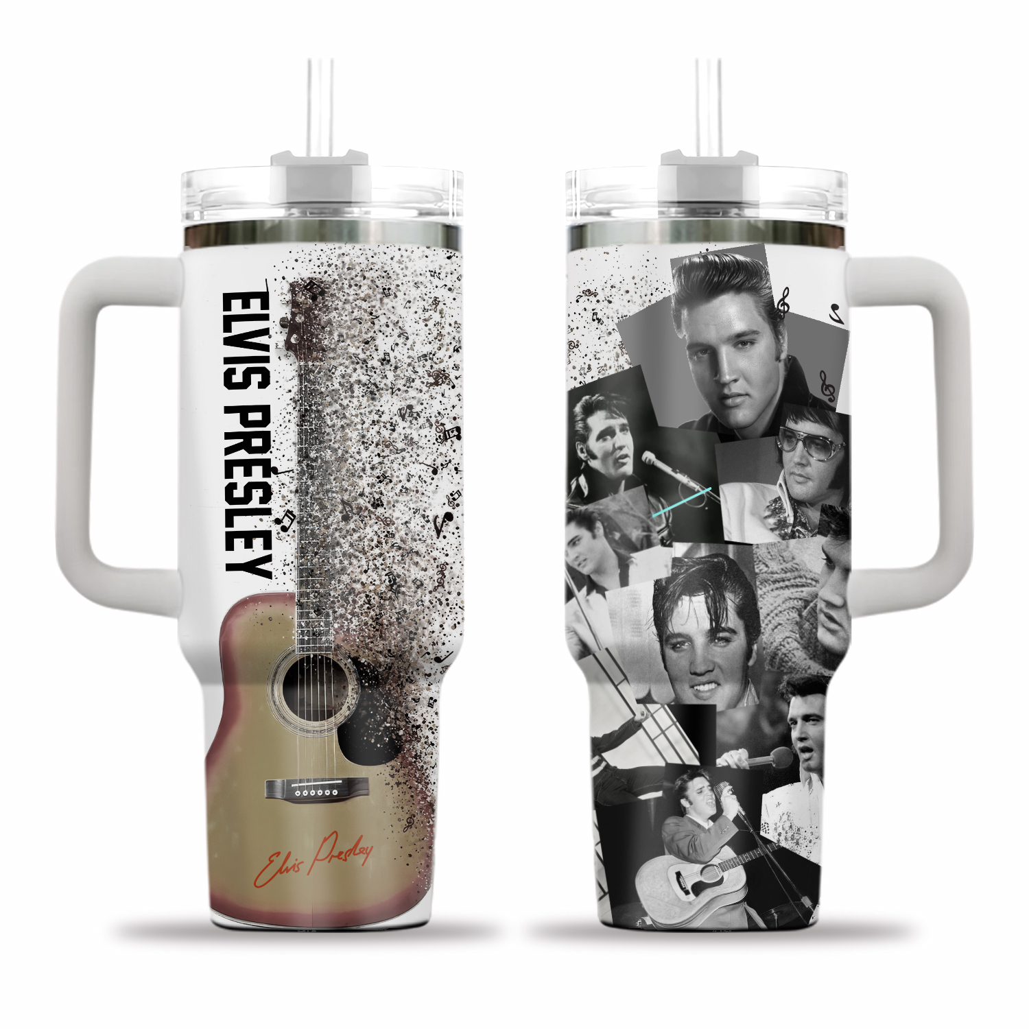Elvis Presley Tumbler 40 oz, The King Tumbler Cup, King Of Rock And Roll Coffee Tumbler, Elvis Santa Xmas Tumbler, Gift For Elvis Fan