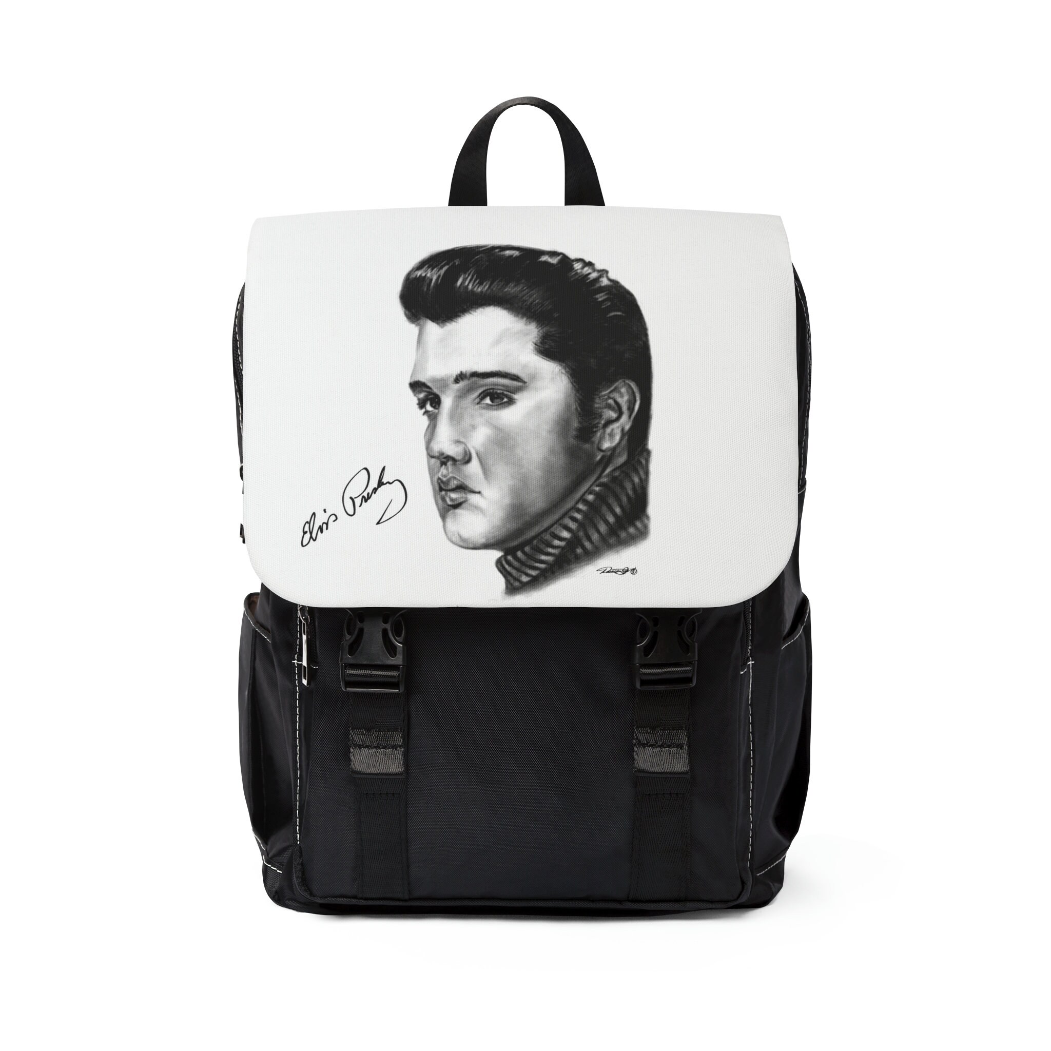 Elvis Presley King of Rock and Roll Unisex Casual Shoulder Backpack