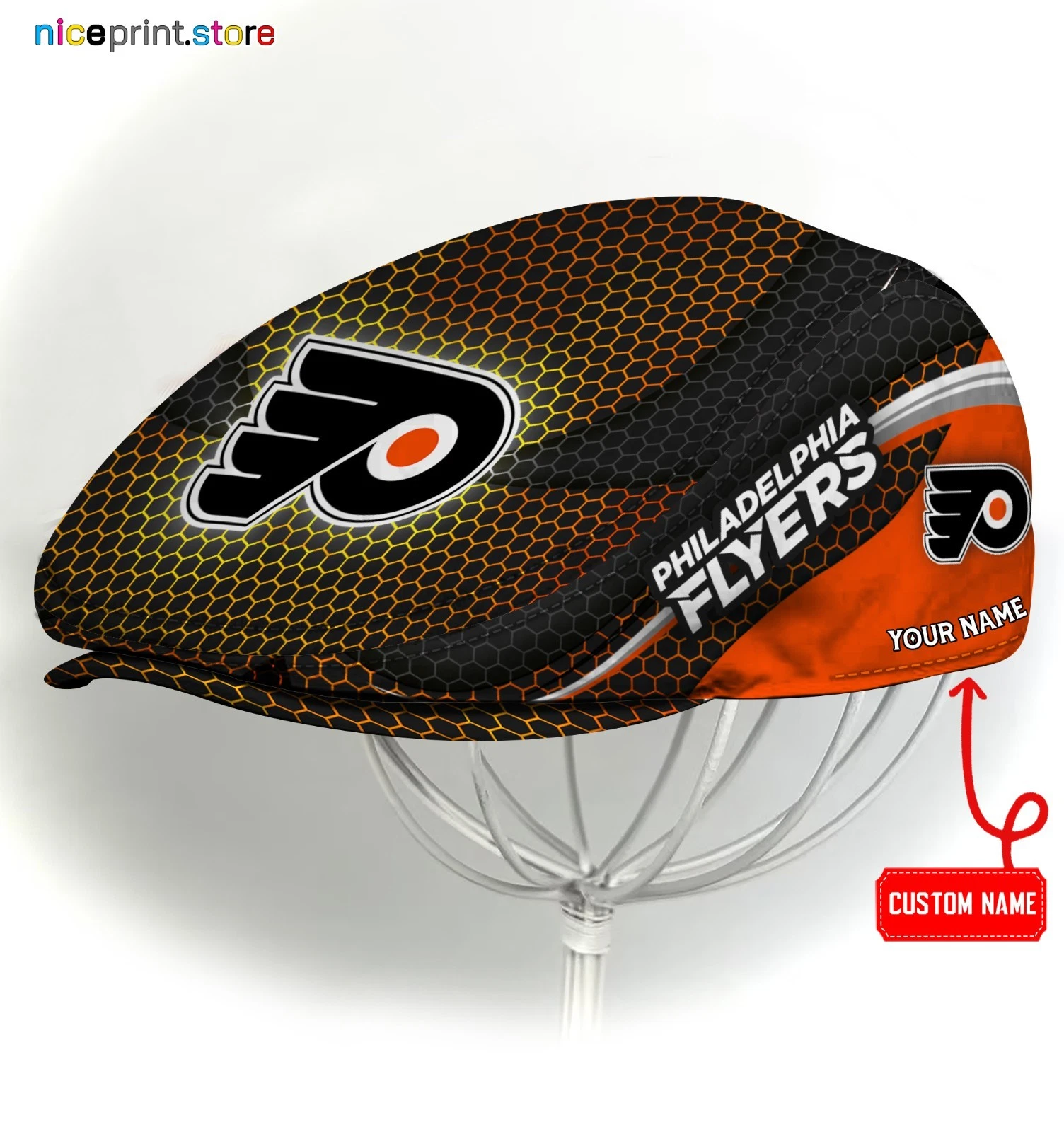 Philadelphia Team Flyers Jeff Cap NHL Newsboy Cap Golf Cap Driving Hat for Men