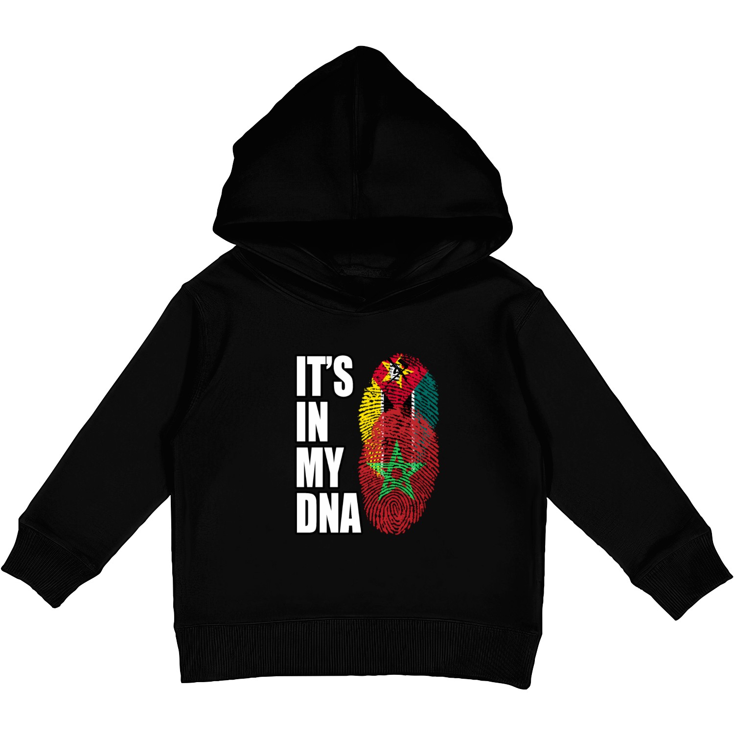 Moroccan And Mozambican Mix Dna Flag Heritage Kids Pullover Hoodies