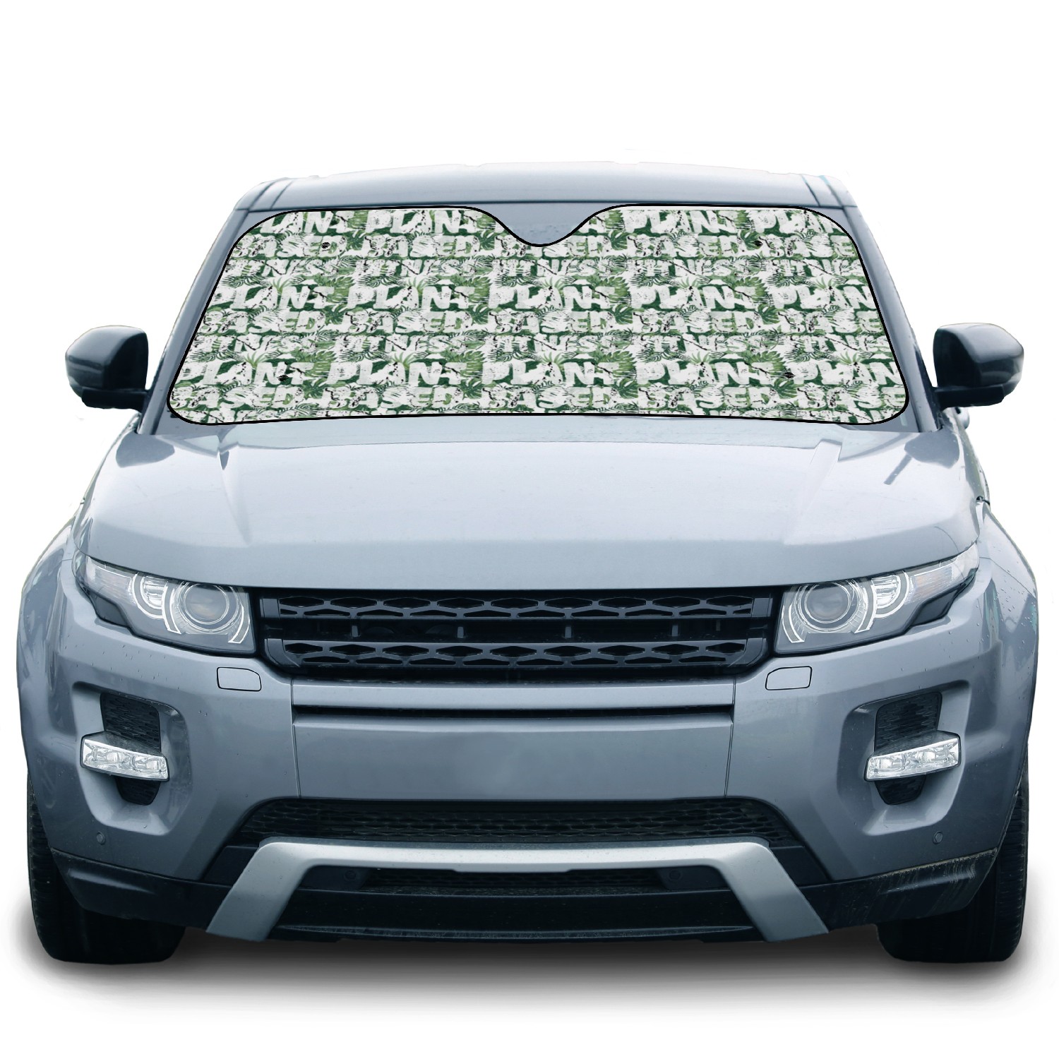 Simple Plant Based Fitness Vegan Typography Car Sun Shades