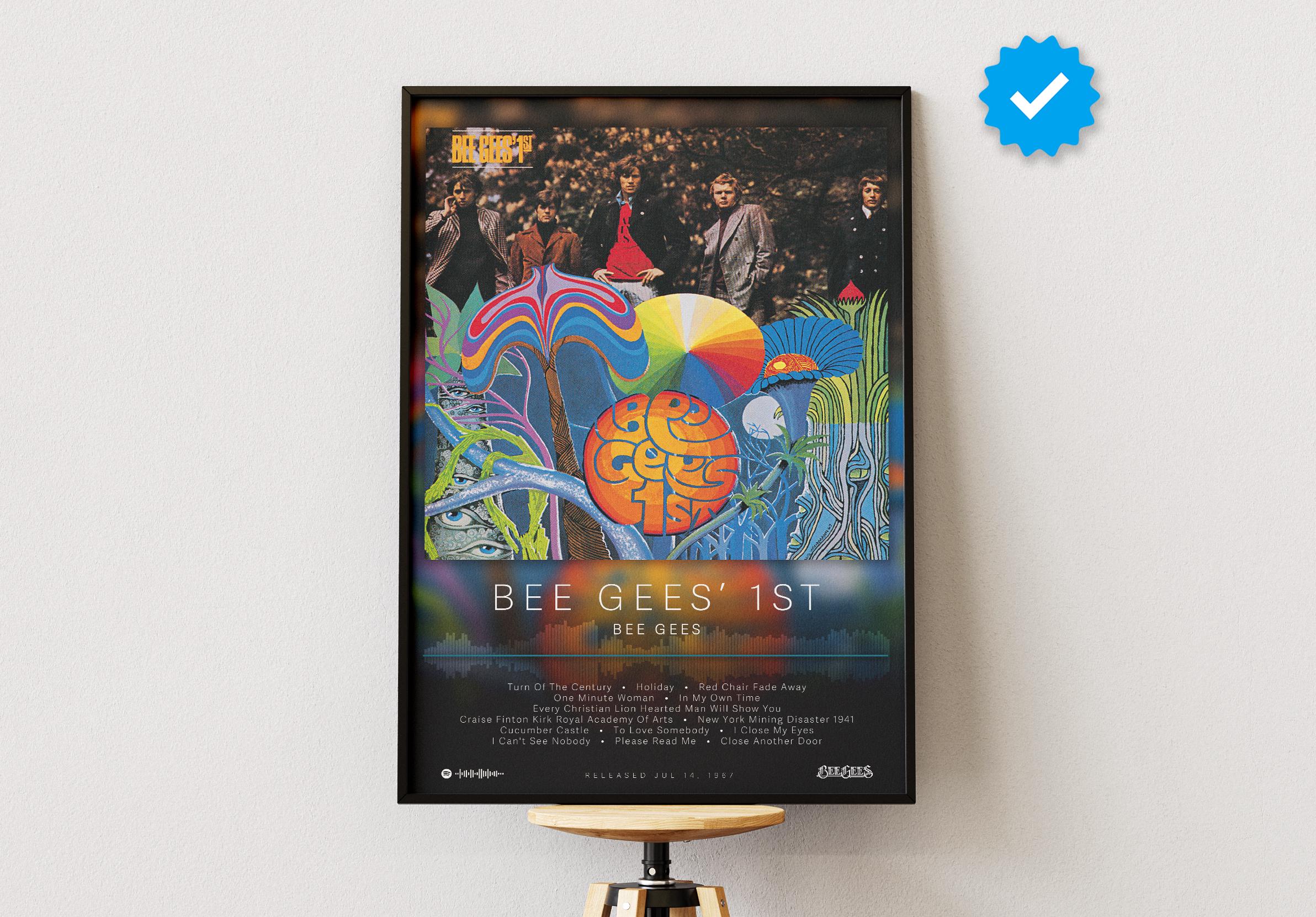 Bee Gees Poster | Bee Gees' 1st Poster | Album Poster Prints | Wall Decor Posters | Album Cover | Pop Music Poster