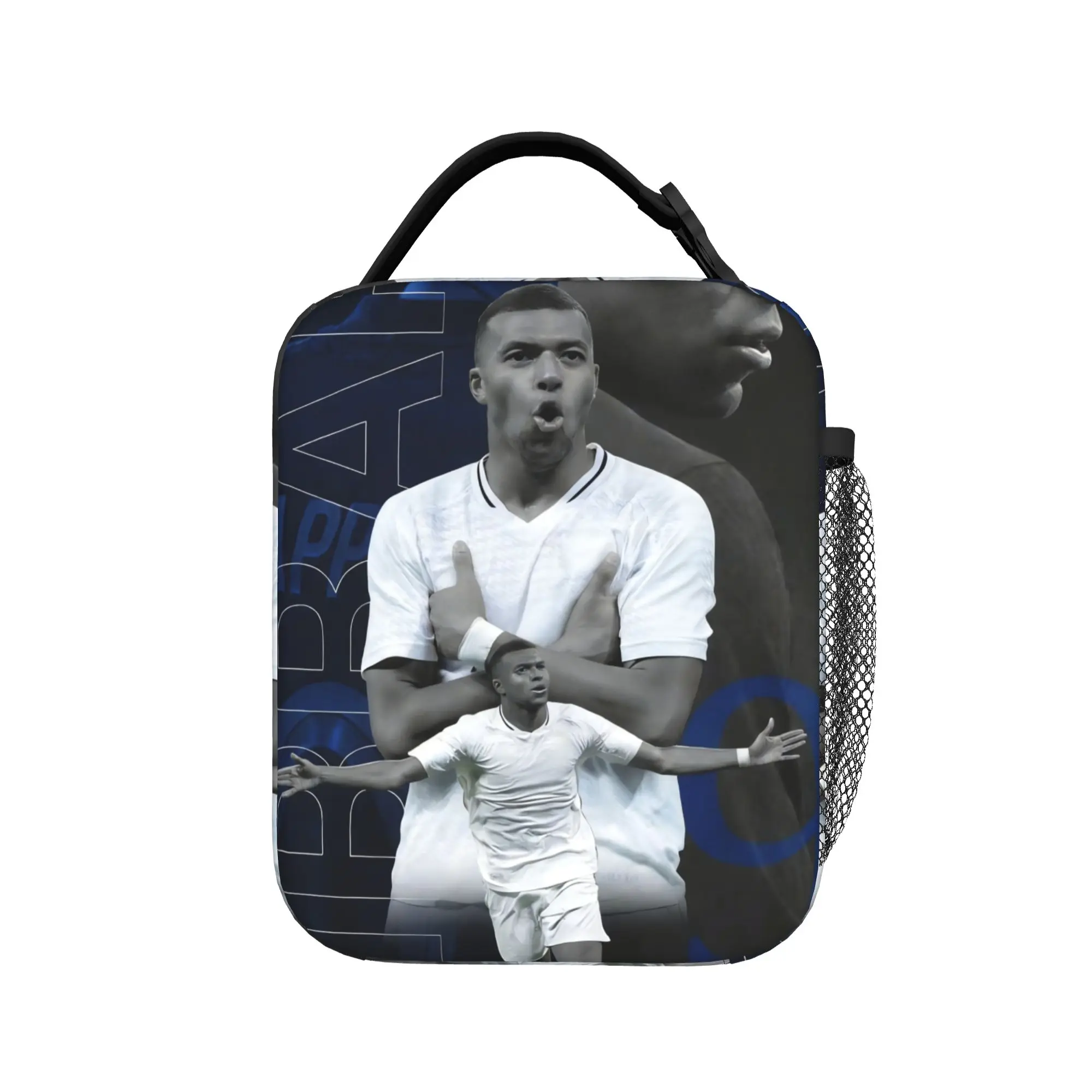 Mbappe Insulated Lunch Bag Cooler Bag Reusable,Lunch Container Football Soccer Large Lunch Box Tote Food Bag Office Travel