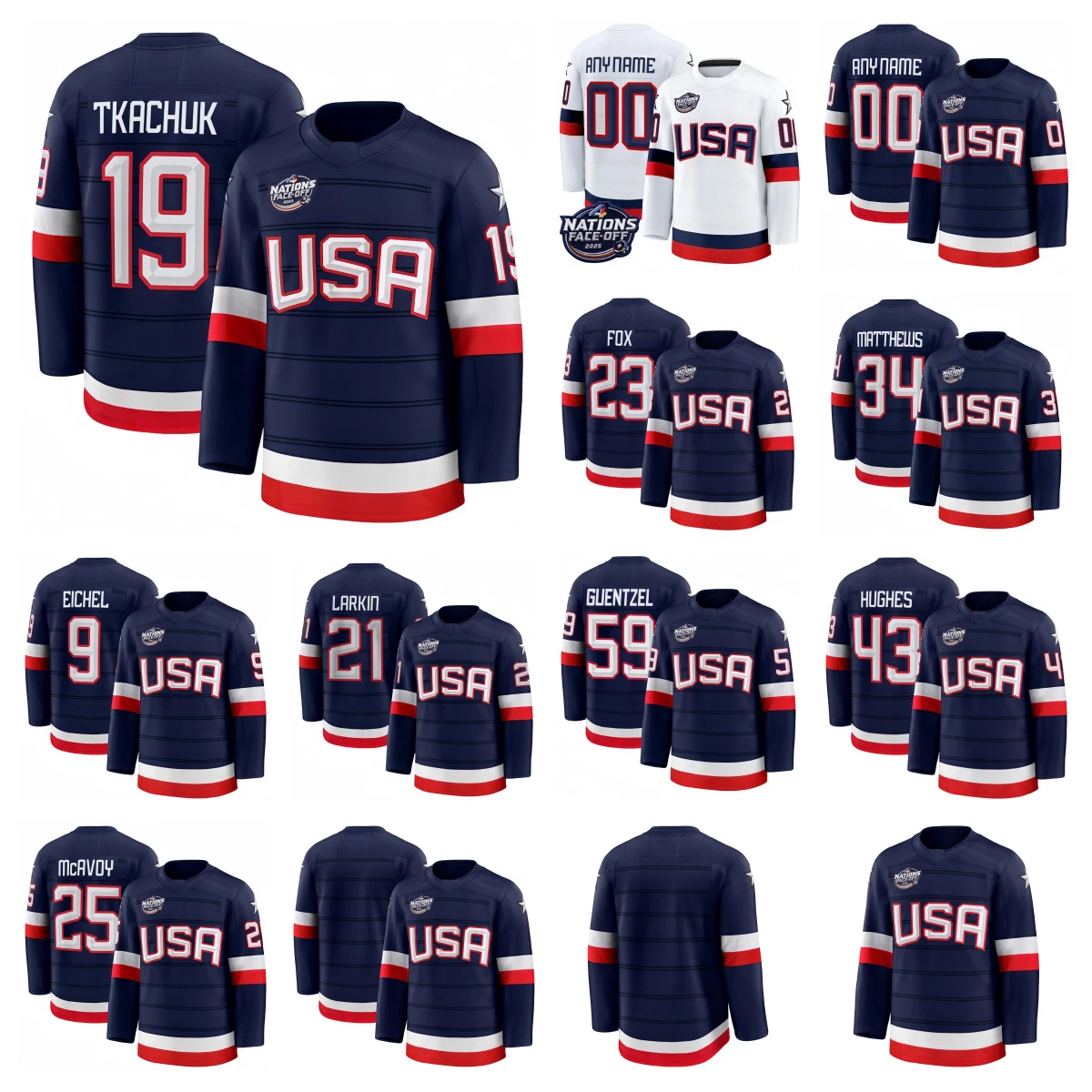 Custom Men's Navy 2025 4 Nations Stitched Hockey Jersey, Gift For Fans, Christmas Gift