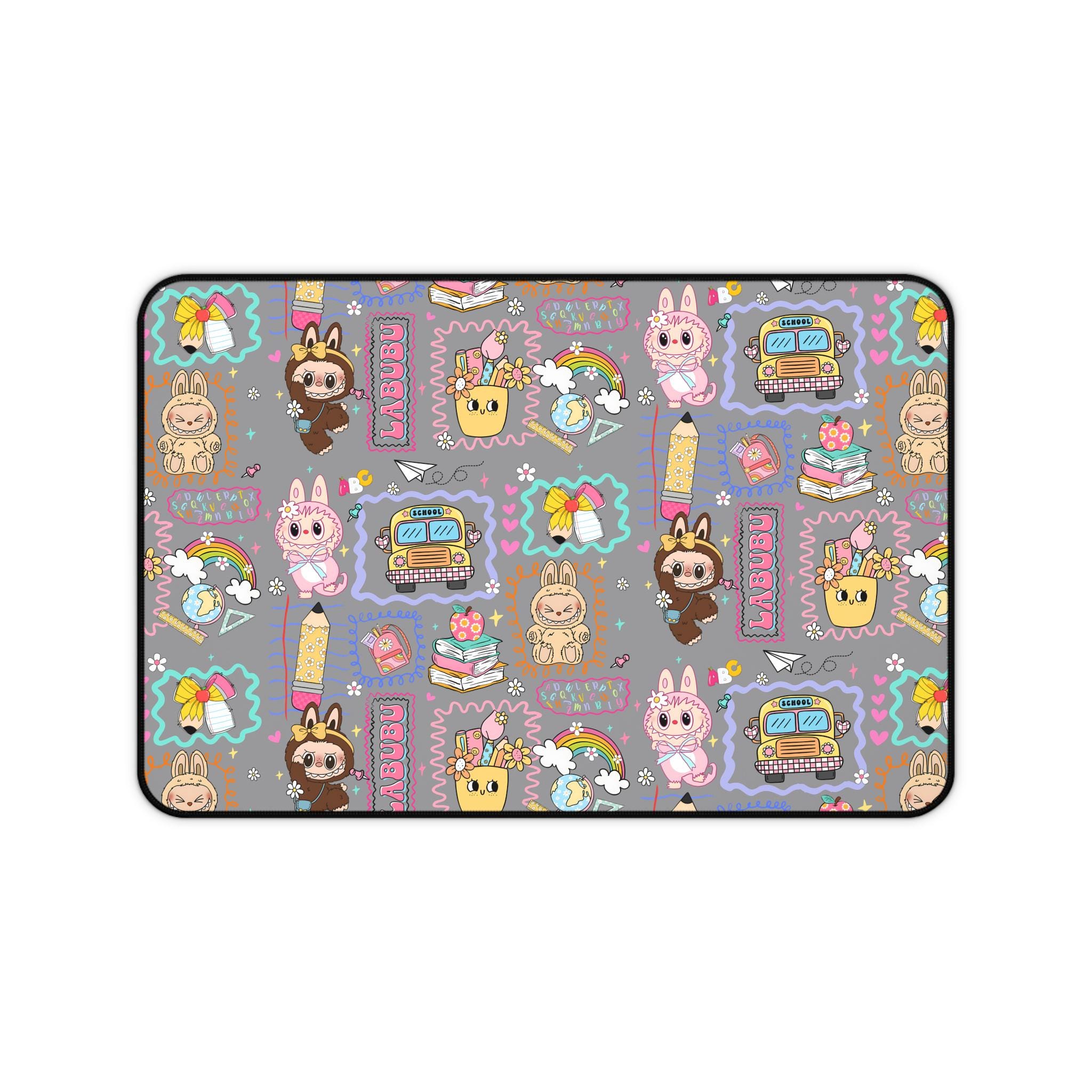 Labubu Desk Mat Kawaii Gamer Mousepad for Kids & Teens Cute Bunny Monster Extended Mouse Pad
