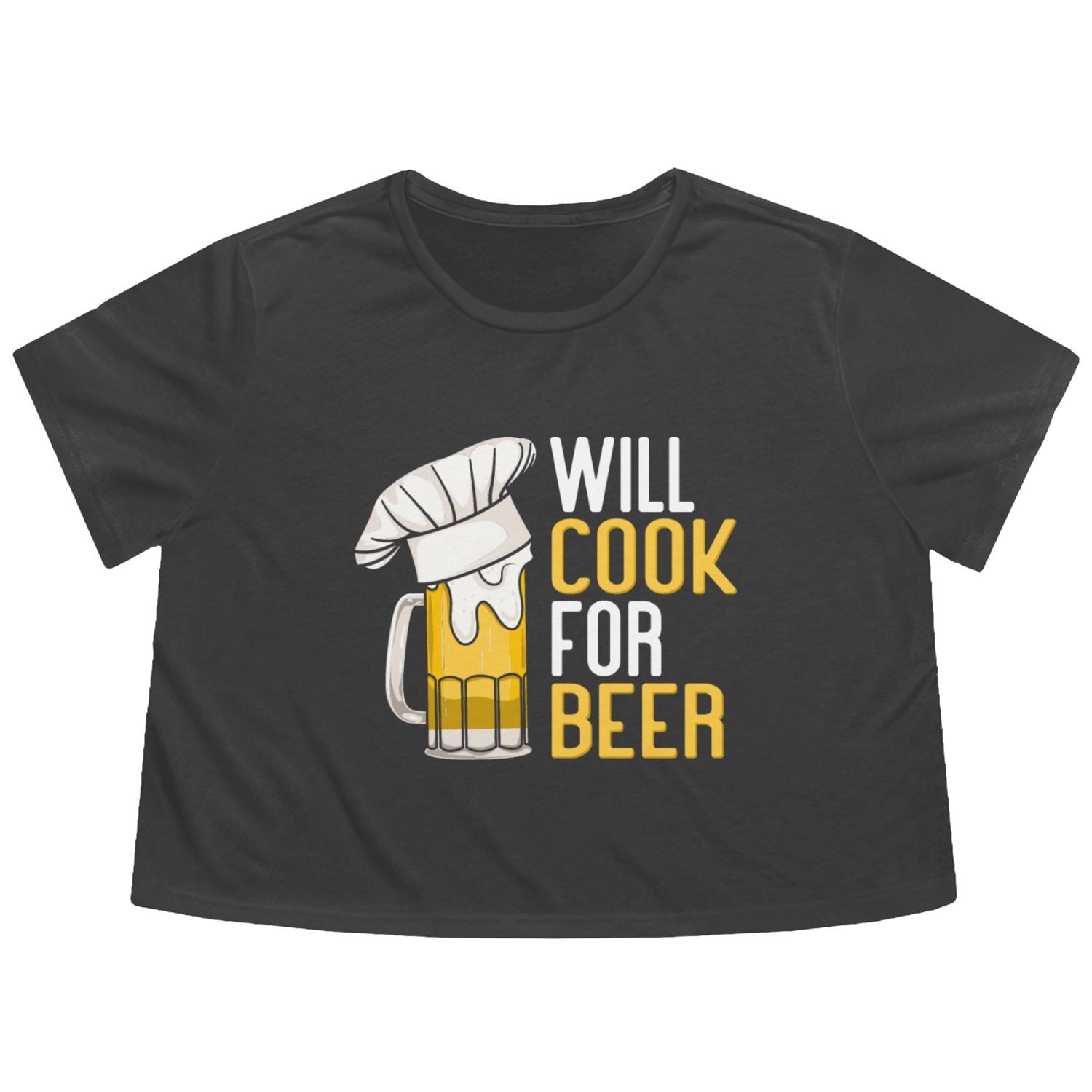 Will Cook For Beer Flowy Cropped Tees