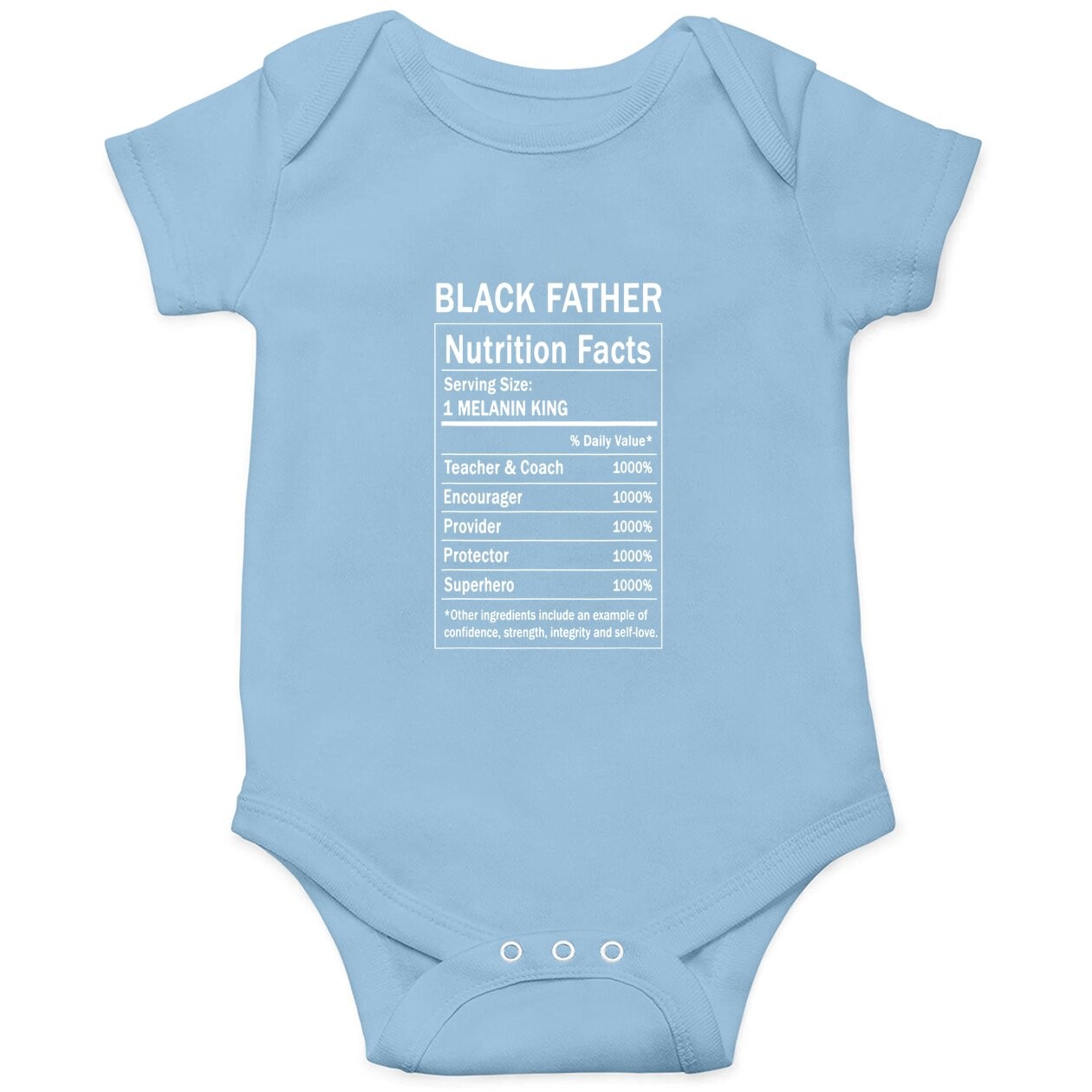 Black Father Nutrition Fact baby Bodysuit