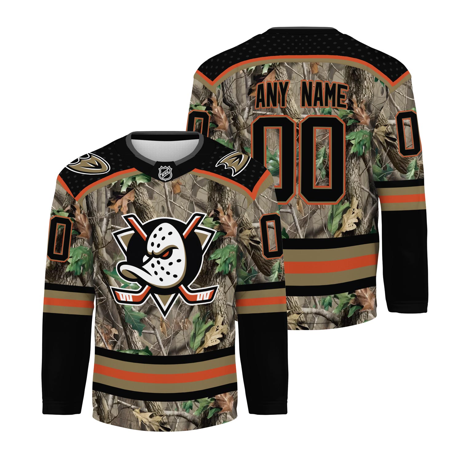 Personalized Anaheim Ducks Special Realtree Camo Hunting Hockey Jersey