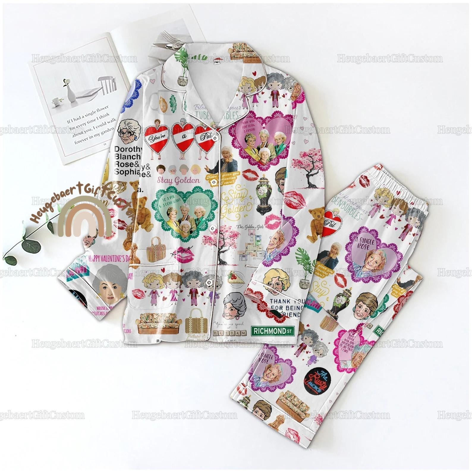 Stay Golden Girl Pajamas, Thank You For Being A Friend Pajamas Set, The Golden Girl Holiday Pajamas, Stay Golden Gift