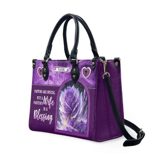 Marchstyle - Custom Name Pastors Wife, Personalized Leather Handbag With Pastor Wife Appreciation, Prayer Gift