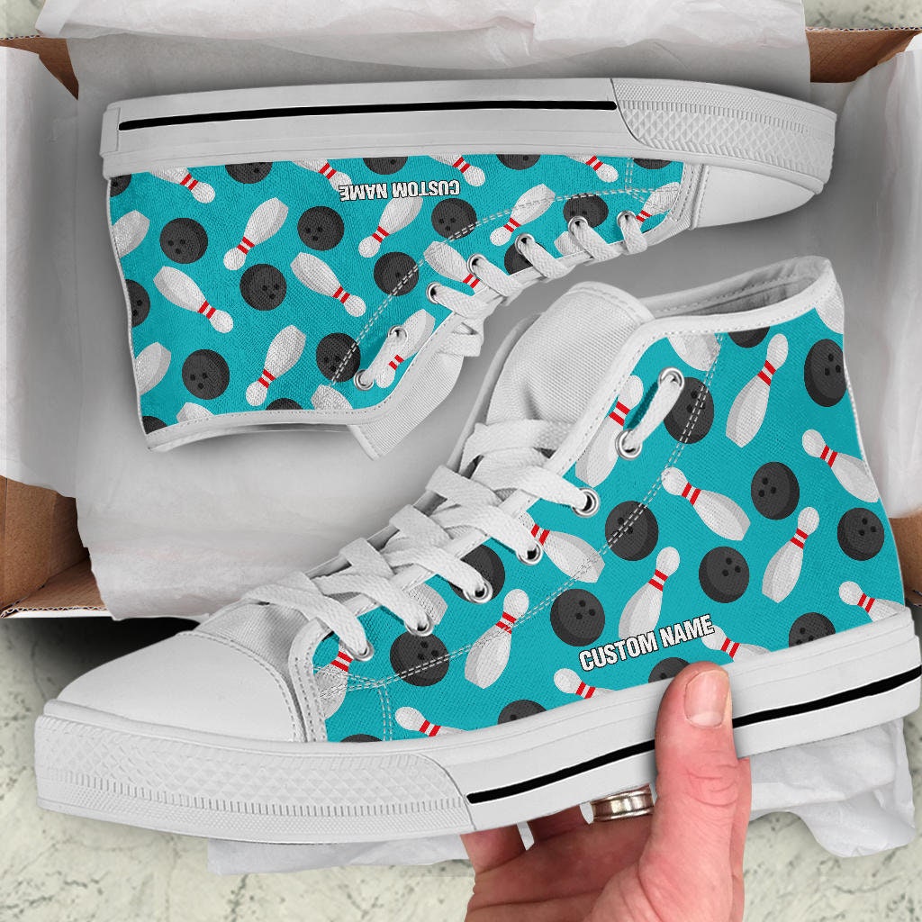 Bowling Custom Name High Top Sneakers / Bowling Custom Print Trainers Shoes / Bowling High Top Shoes / Bowling Gift
