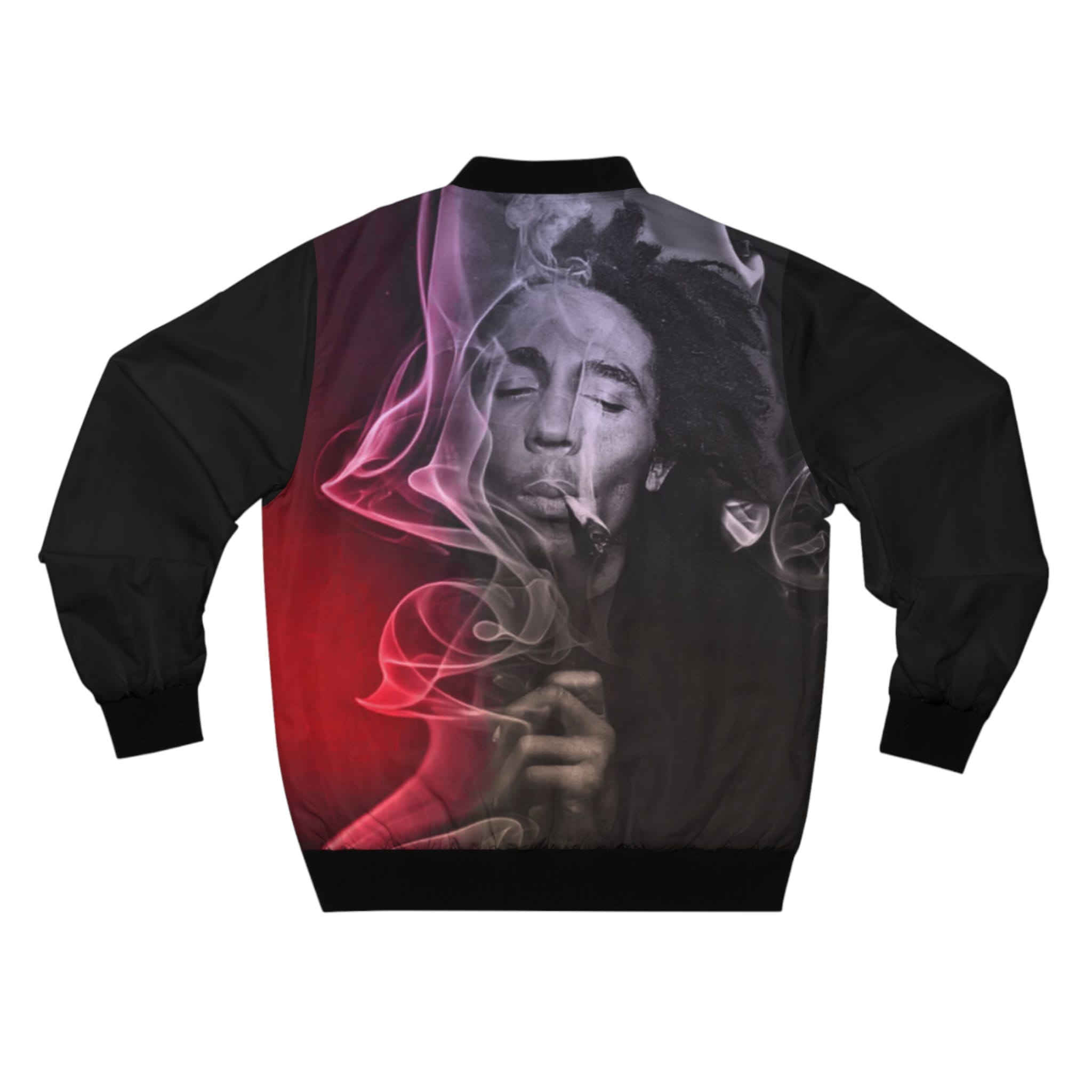 Blazing With Rasta Bob Marley Men's Bomber Jacket, Bob Marley Bomber Jacket