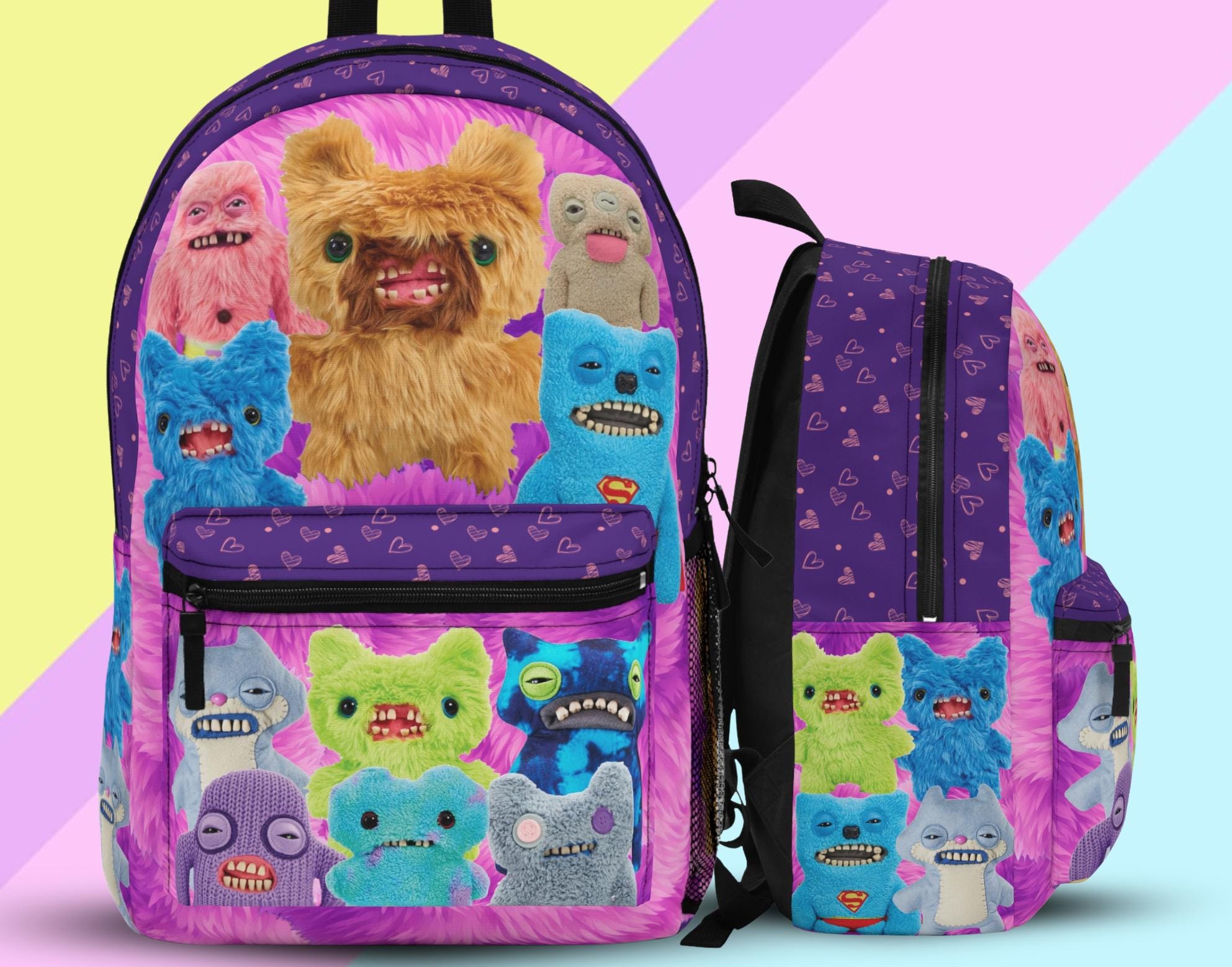 Purple Fuggler Themed Backpack - Laptop Compatible, School Bag, Fuggler Gifts