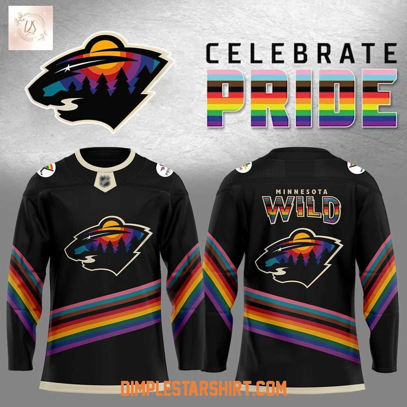 Personalized Minnesota Wild Celebrate Pride Night Hockey Shirt Men's Fan Gear