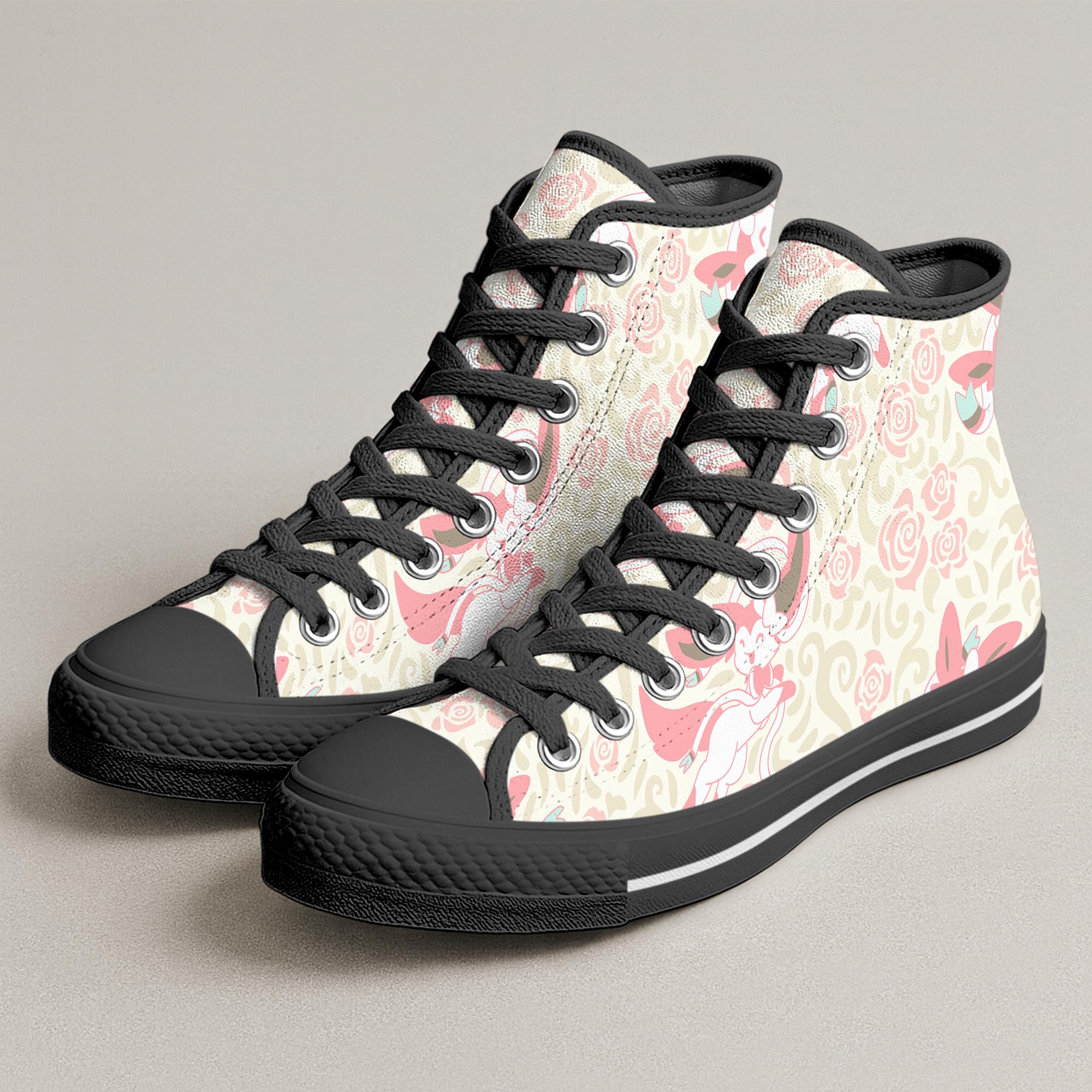 Sylveon High Top Shoes, Cute Fairy Sneakers, Kawaii Anime Shoes Gift, Sylveon Shoe Gift