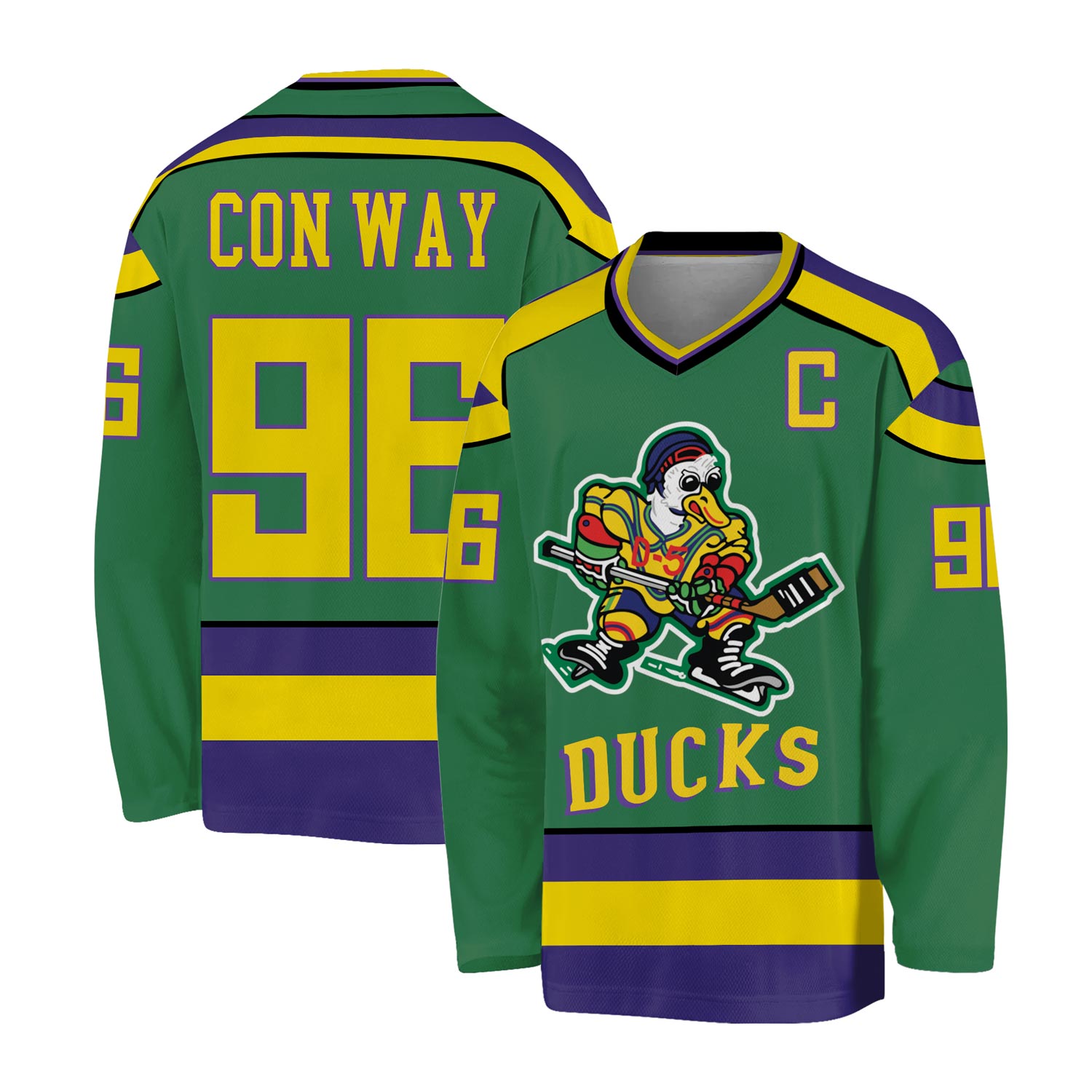 Mighty Ducks movie No. 96 ice hockey jersey shirt Charlie Conway
