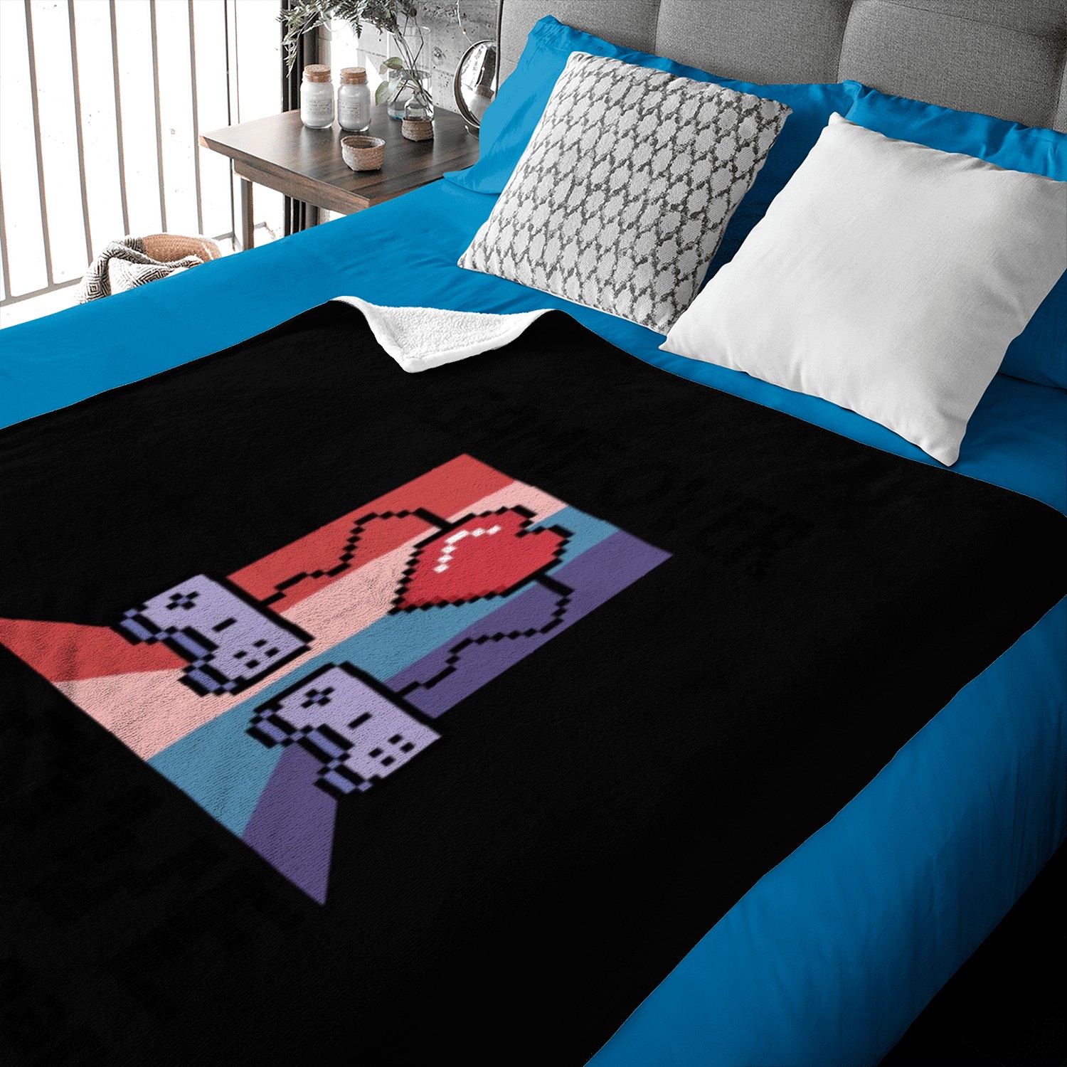 Valentine's Day Gamer Playing Video Game Couples Baby Blankets