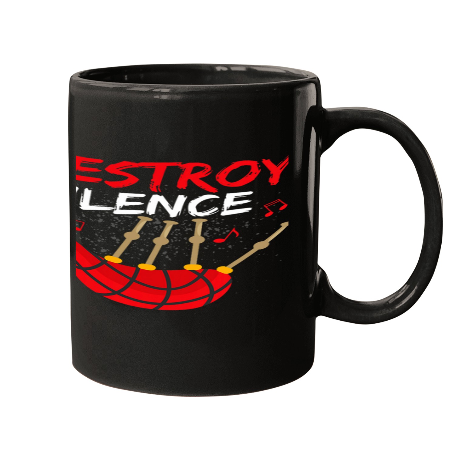 I Destroy Silence Bagpiper Scotsman Bagpipe Mugs