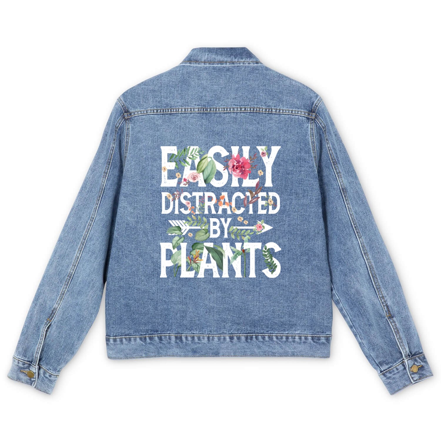 Easily Distracted By Plants Men's Denim Jackets
