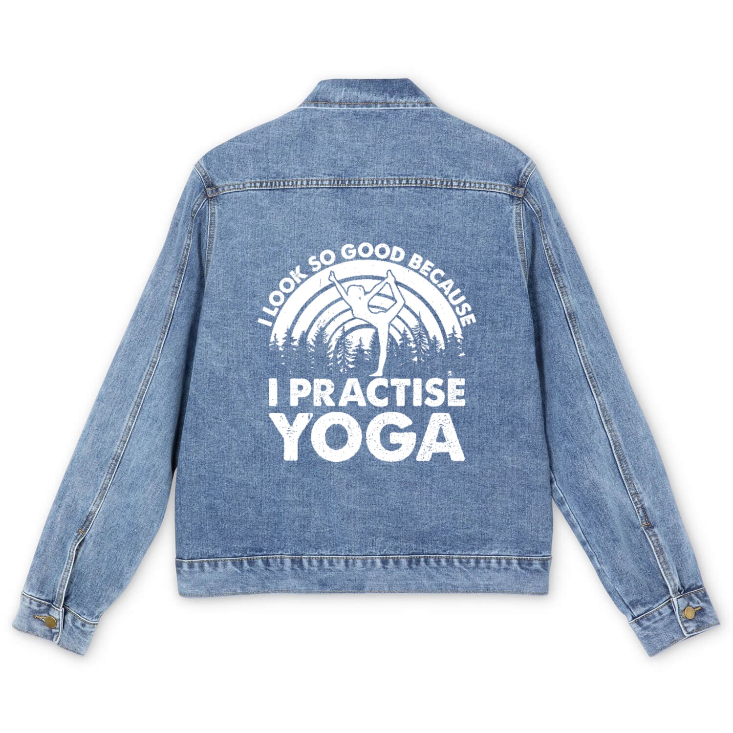 Yoga Meditation - I look so good because I Men's Denim Jackets