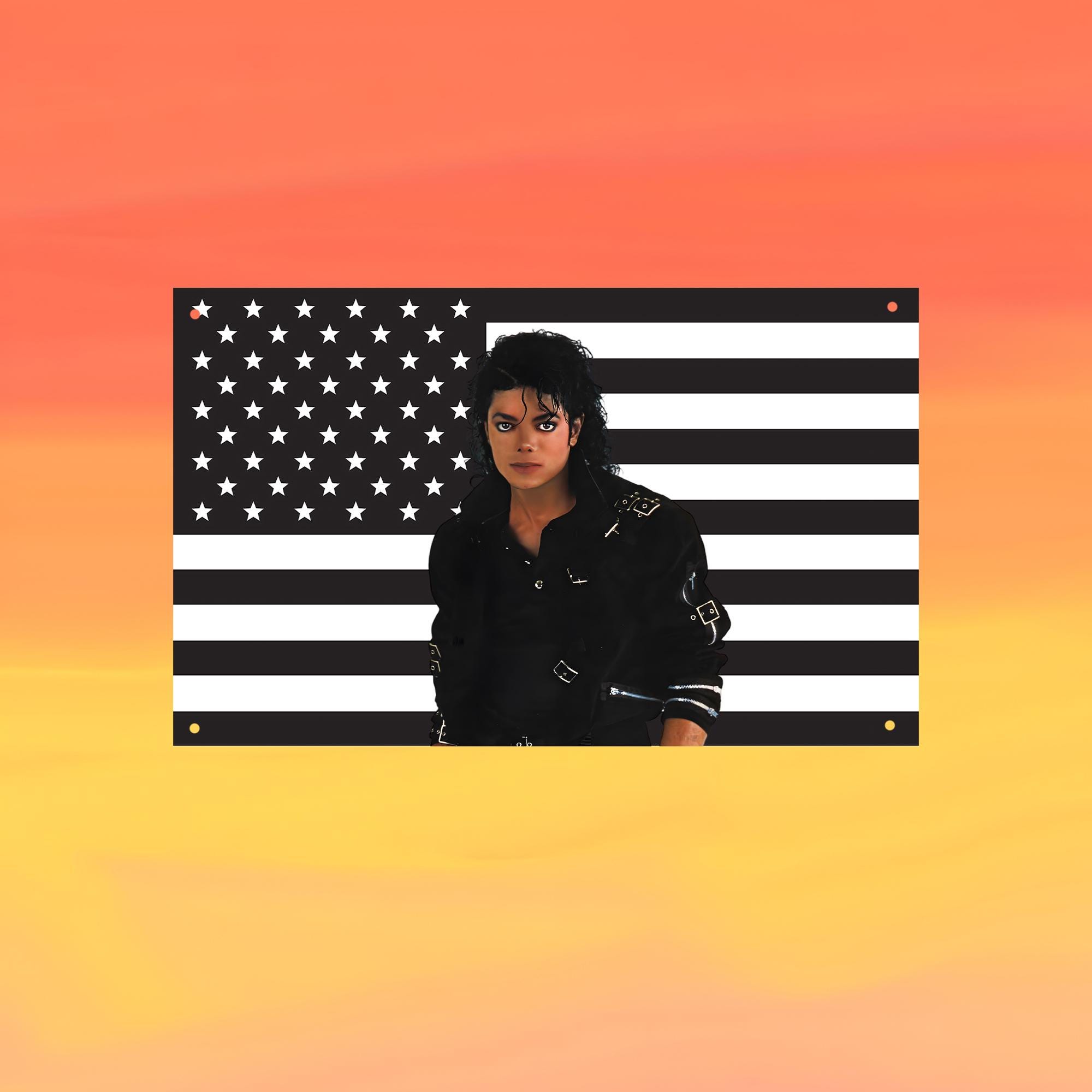 Michael Jackson Black US Wall Tapestry Flag, King of Pop Wall Art, Music Bedroom Decor, Fan Banner