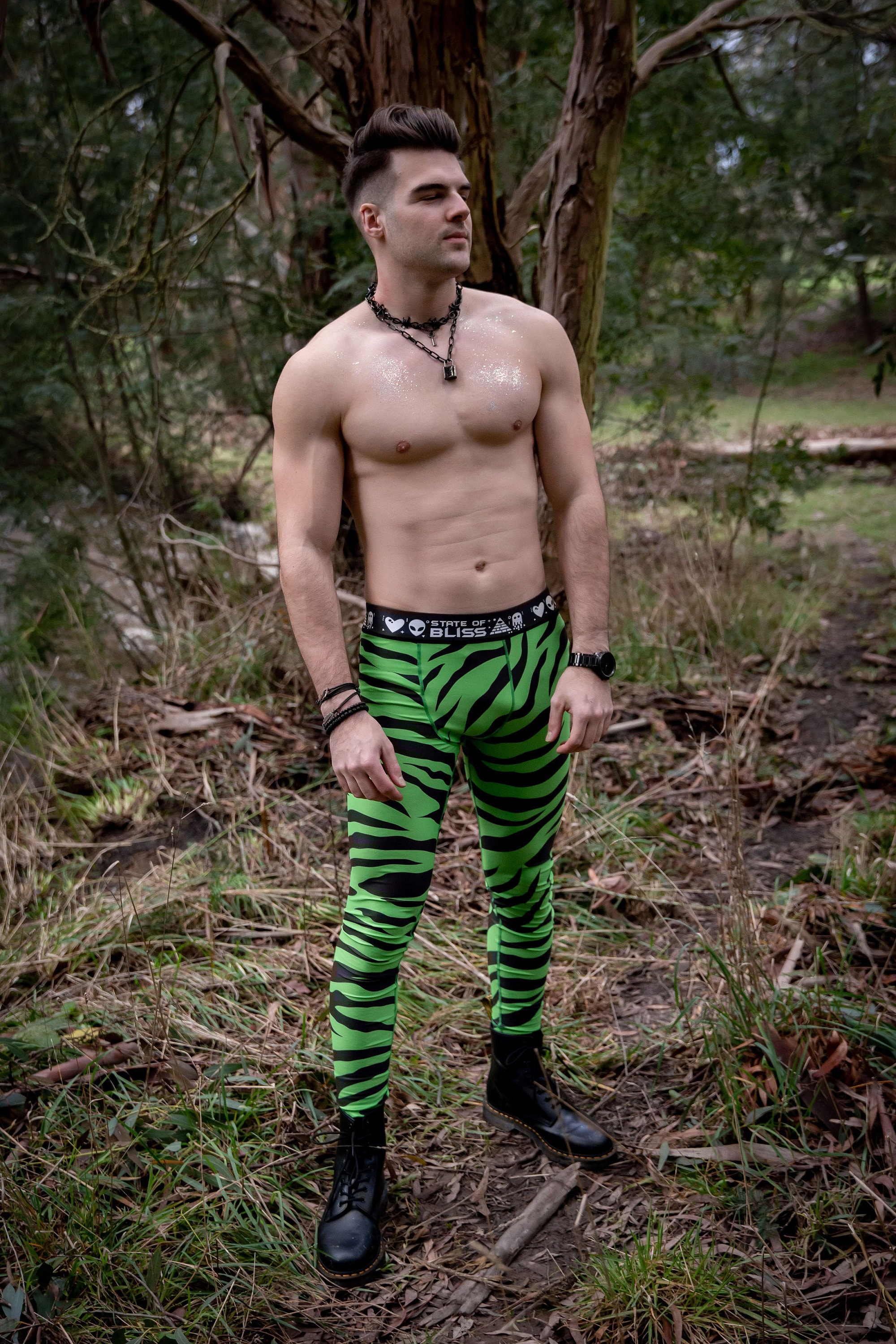 GREEN TIGER Festival Leggings | Clubbing Outfit | Athleisure Fashion Gift