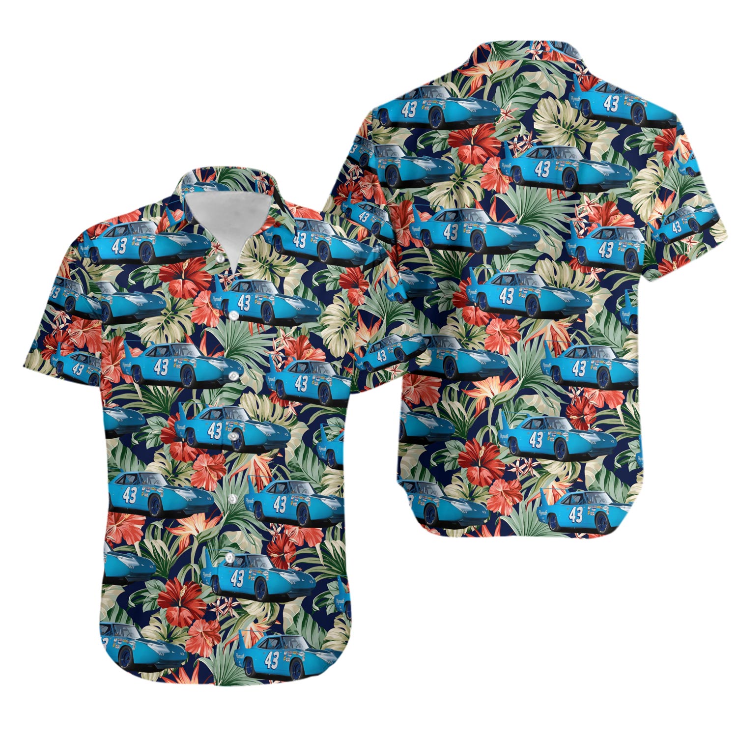 Richard Petty Number 43 Racecar Hawaiian Shirt