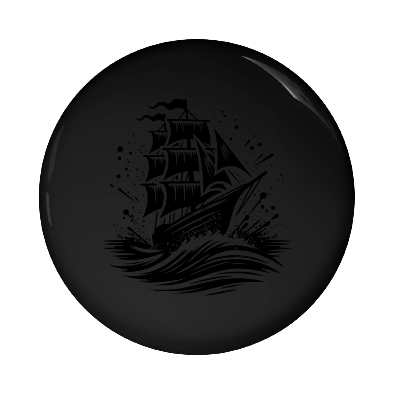 Old Sailing Ship In Heavy Seas With Waves Pin Buttons