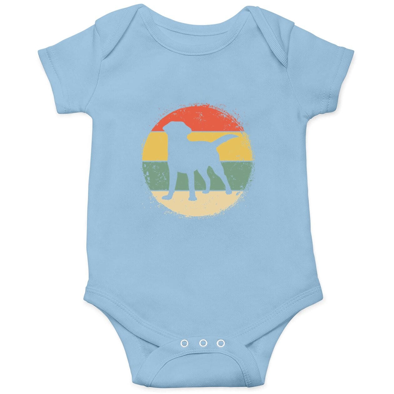 Circular Retro Labrador Owner Gift Golden Black Lab Dad Mom Baby Bodysuit