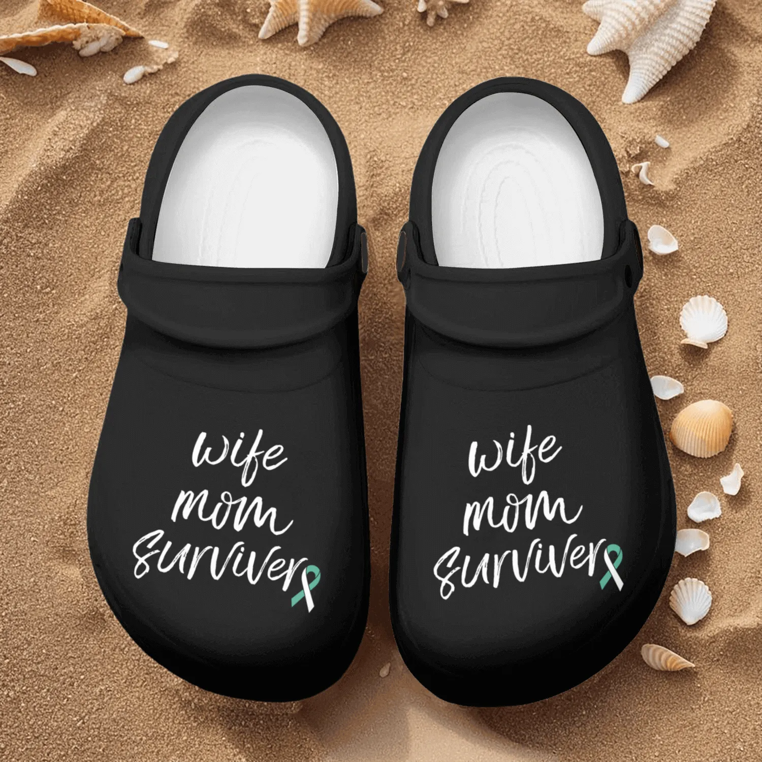 Cervical Cancer Awareness Products Ribbon Survivor Nurse Clogs