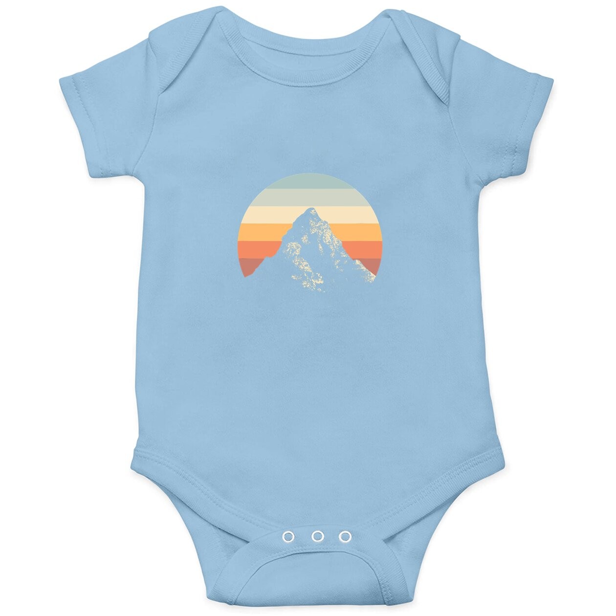 Mountain Sunset Circle Rainbow Outdoors Nature Hiking Fan Baby Bodysuit