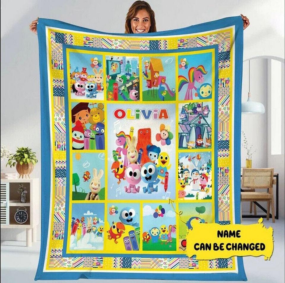 Customized Baby First TV Blanket, Baby First TV Sofa Blanket For Kids, Baby First Birthday Gift