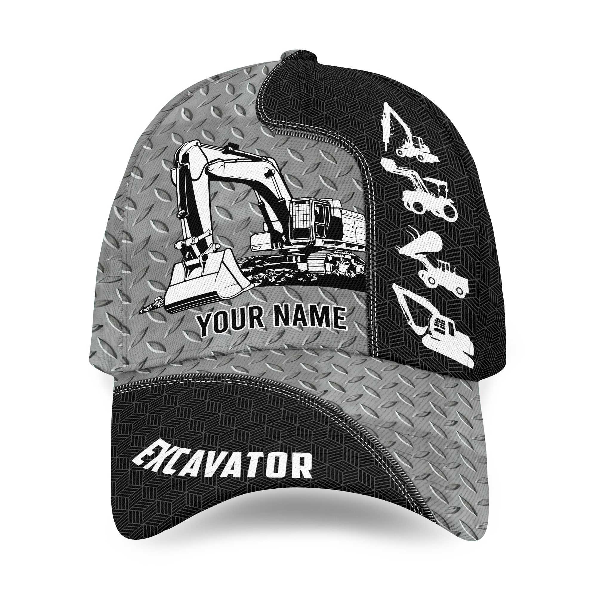 Customizable Name Excavator Classic Cap Add Your Personal Touch With A Name Durable Cap, Perfect For Everyday Wear.