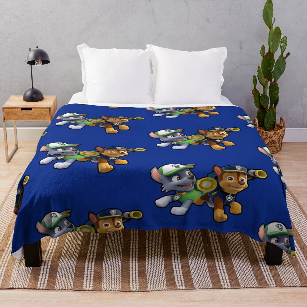 Rocky and Chase PAW Patrol Throw Blanket