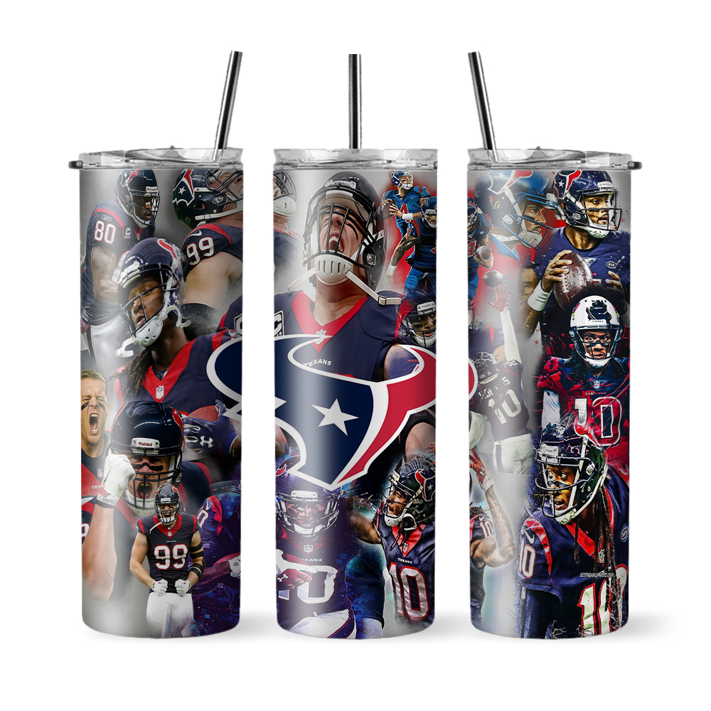 Houston Football Team Texans Tumbler with Lid and Straw, Gift for Football Fan