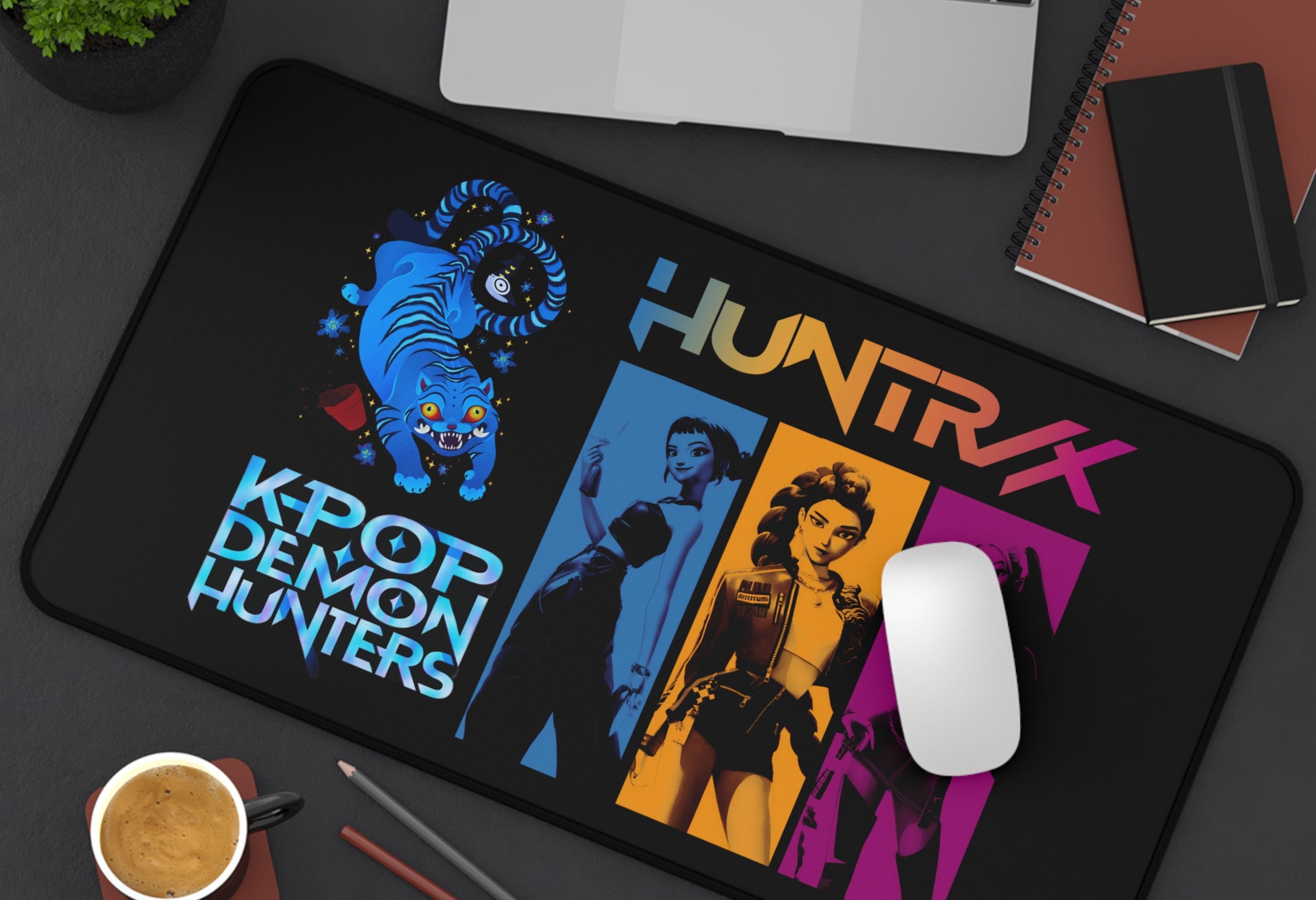 Large Gaming Desk Mat for Demon Hunter Fans, Girl Gamer Mousepad, Christmas Gift for Her