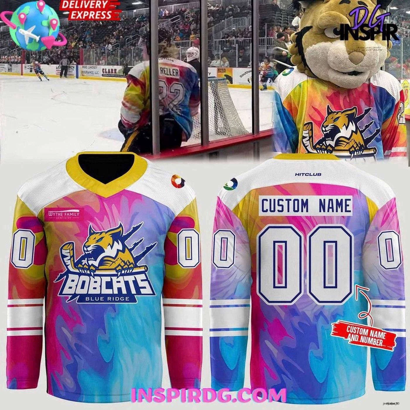 Personalized Blue Ridge Bobcats Autism Awareness Night Hockey Jersey