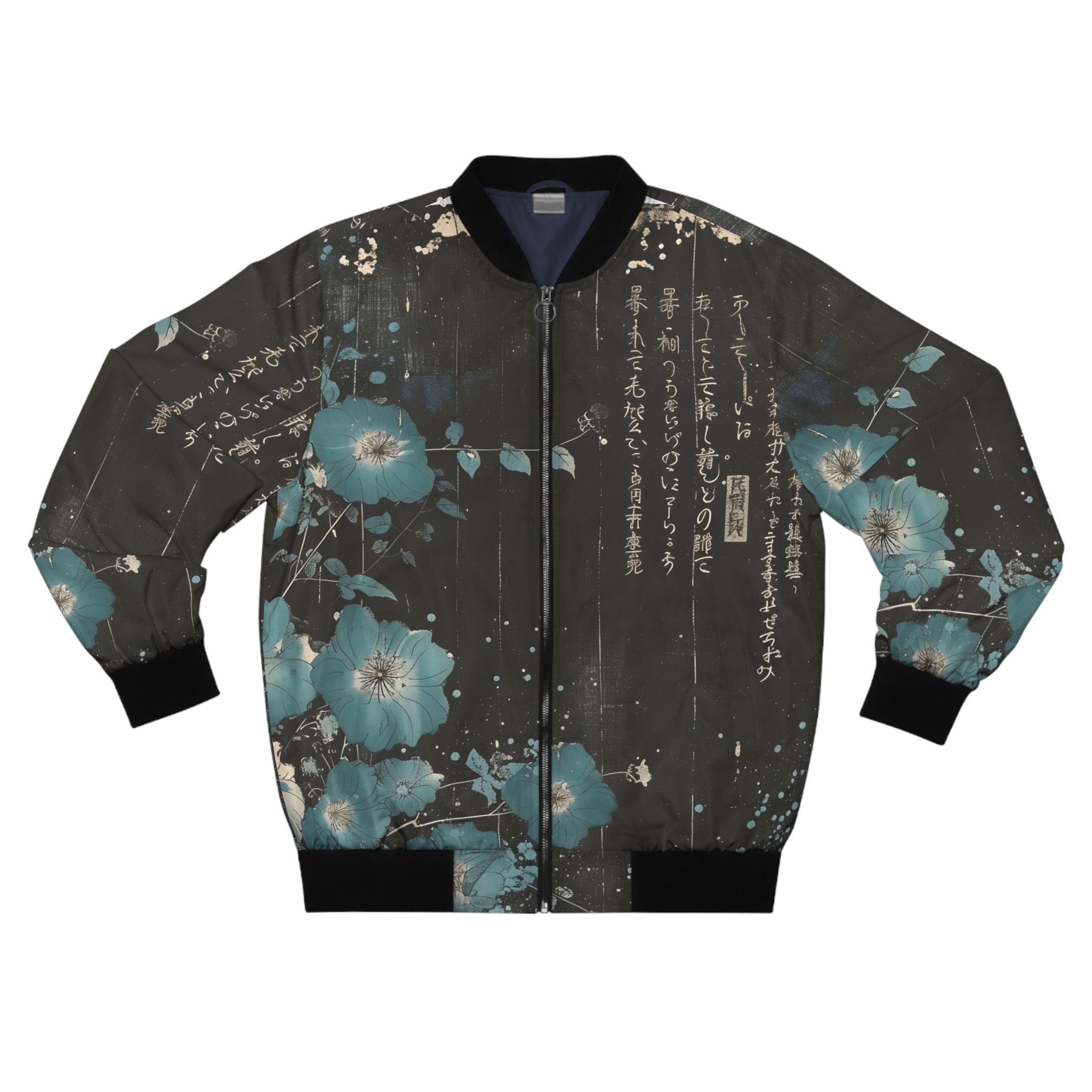 Vintage Japanese Art Men's Bomber Jacket (AOP),Japanese Streetwear ,Fashionable japanese bomber jacket