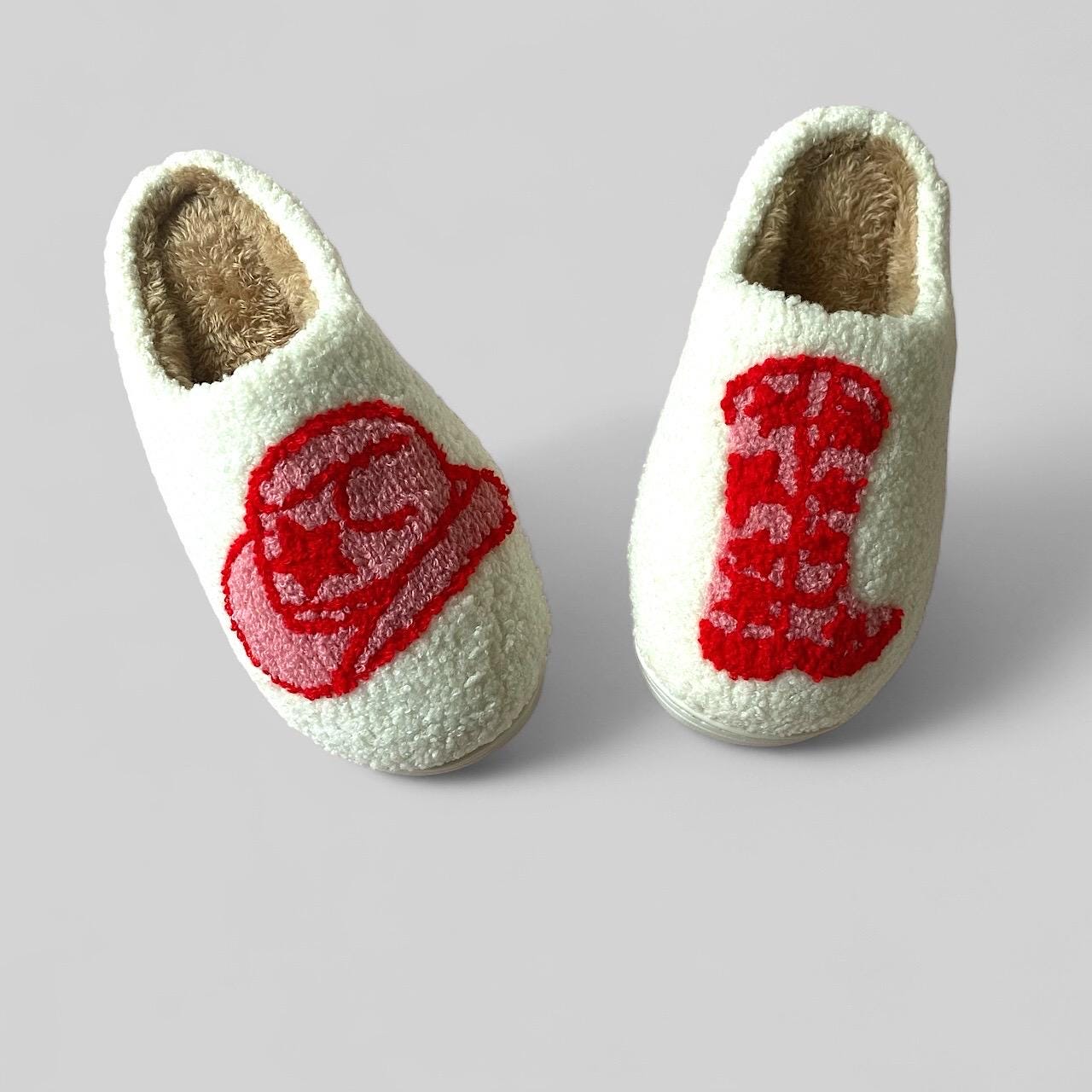 Cowboy Theme Slippers || Cowboy Hat And Boot Slippers || Teddy Material Slippers || Cosy Slippers